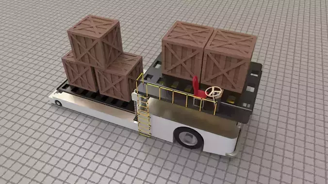 Airport Cargo and Loader Transporter 3D model