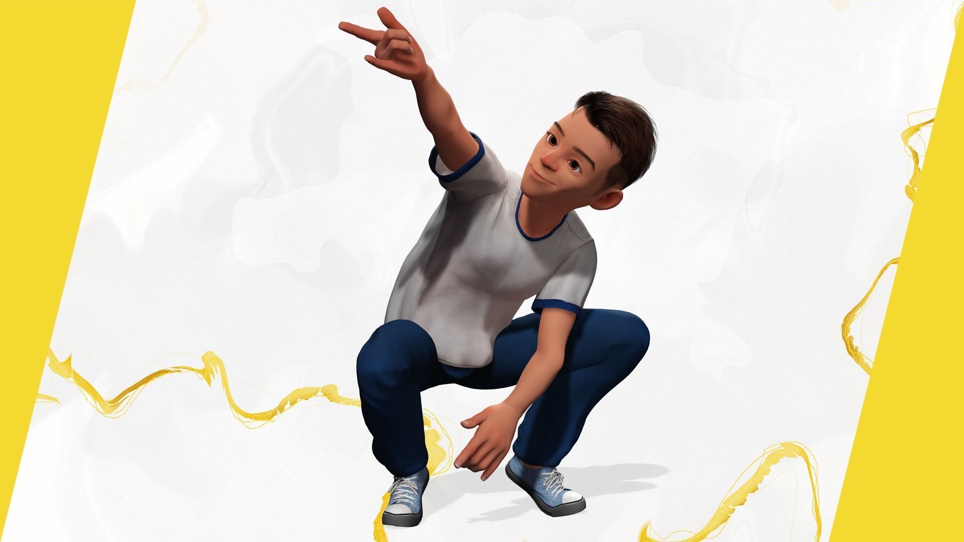 Brother Cartoon Young Teen Low-poly 3D model_1