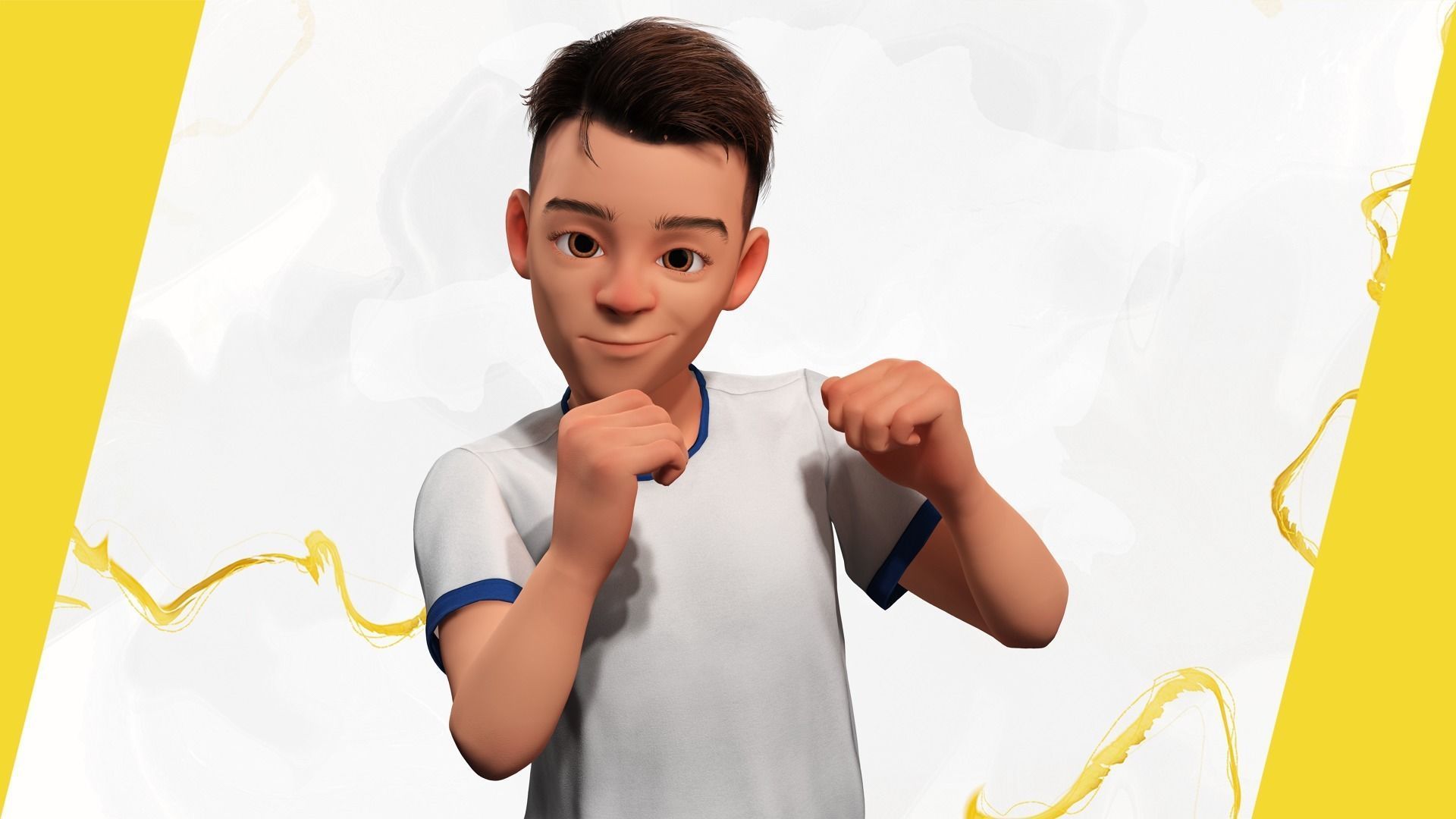 Brother Cartoon Young Teen Low-poly 3D model_7