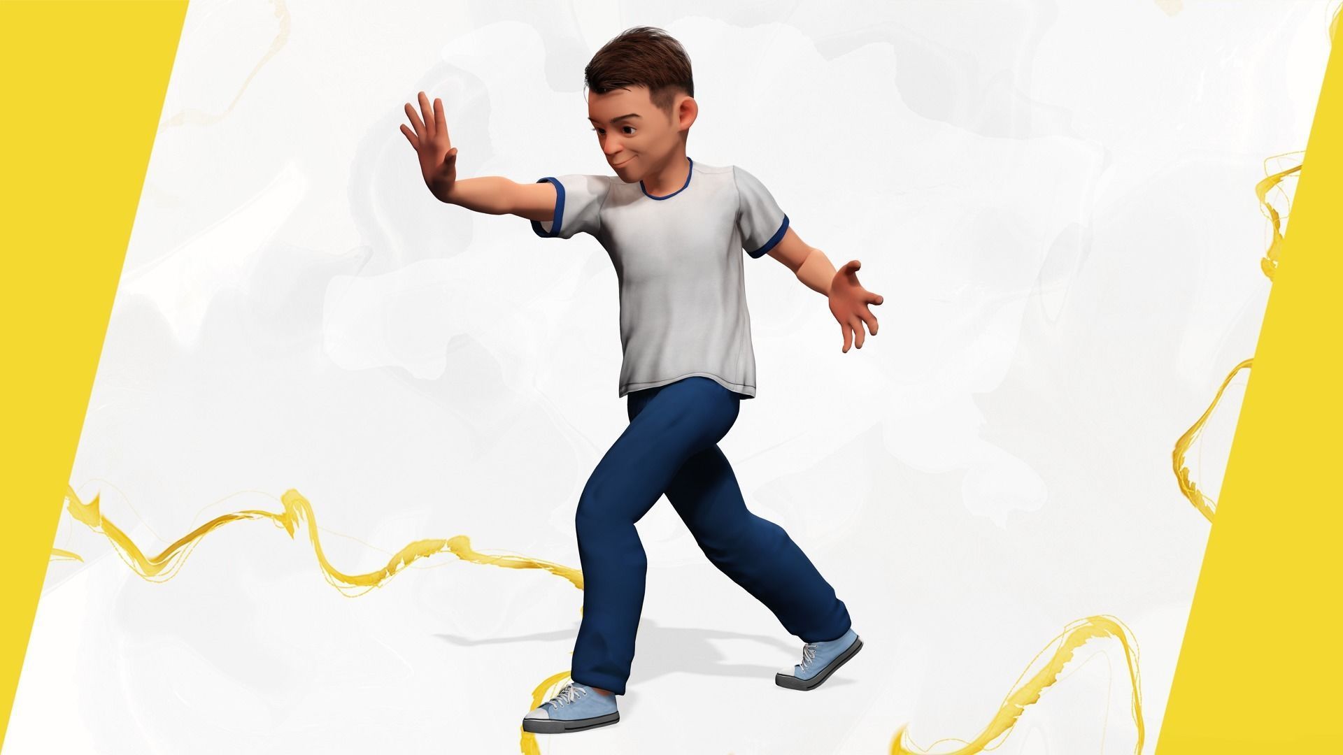 Brother Cartoon Young Teen Low-poly 3D model_5