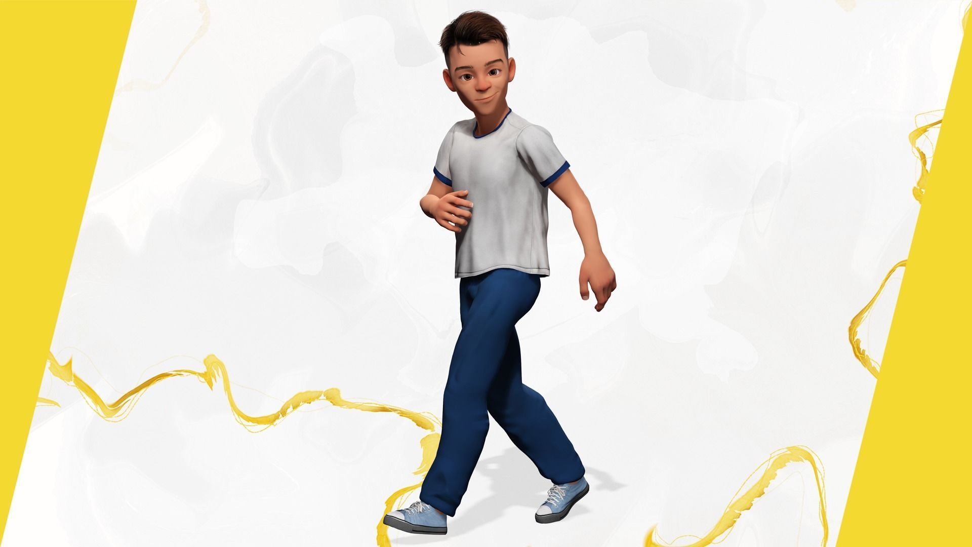 Brother Cartoon Young Teen Low-poly 3D model_6