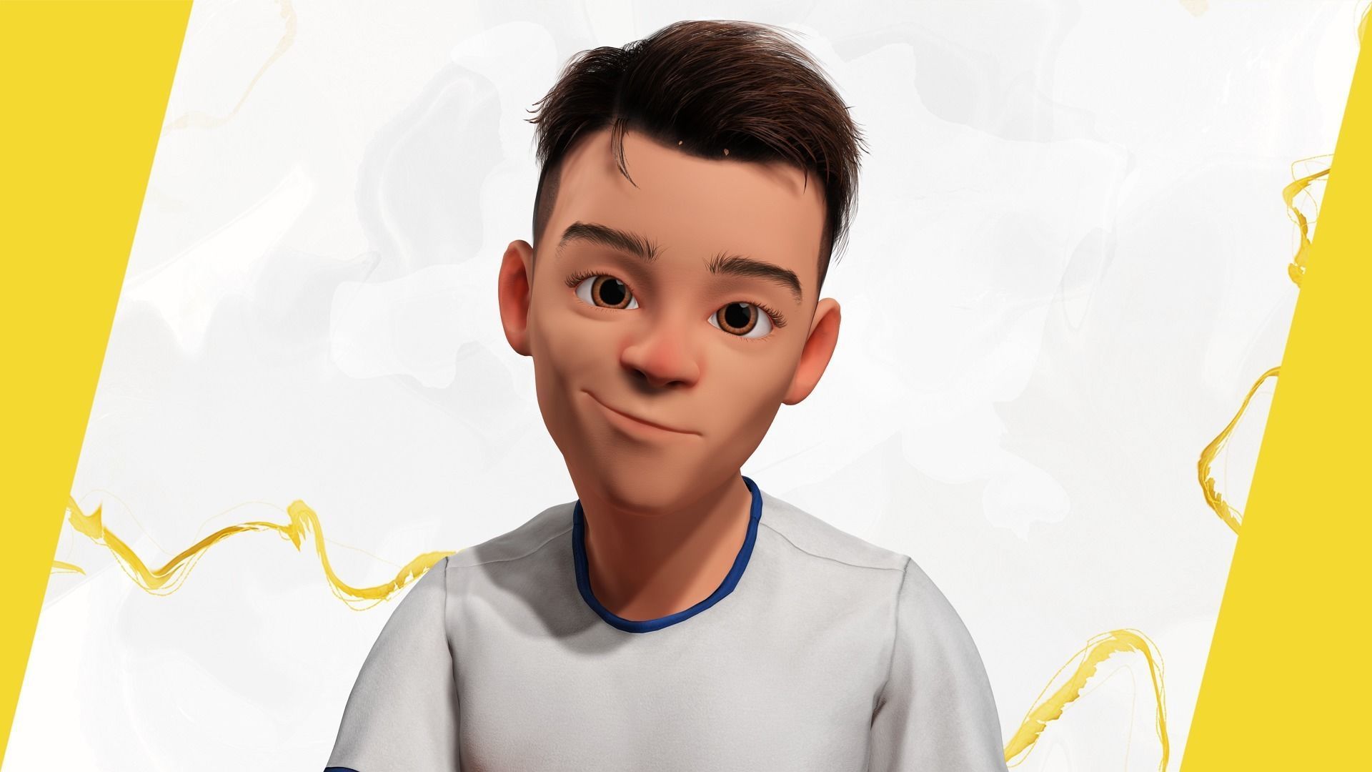 Brother Cartoon Young Teen Low-poly 3D model_12