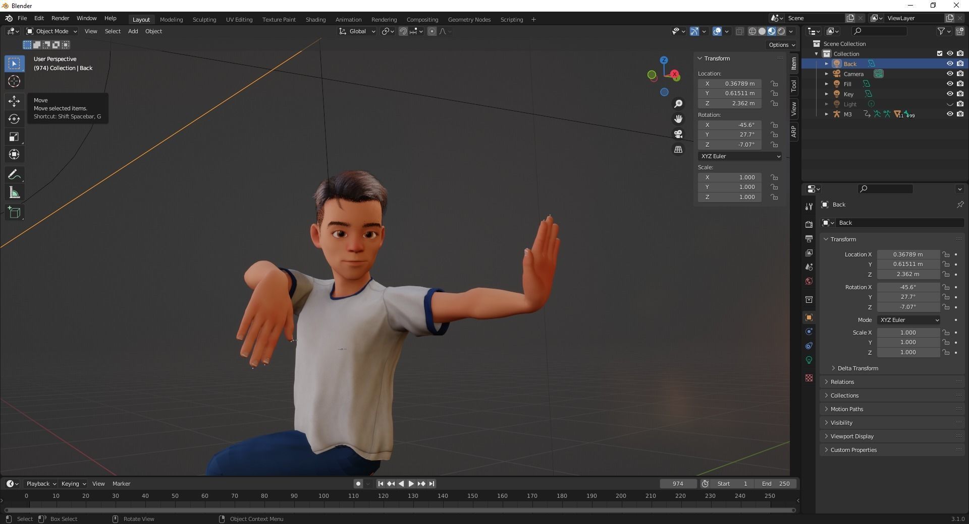 Brother Cartoon Young Teen Low-poly 3D model_18