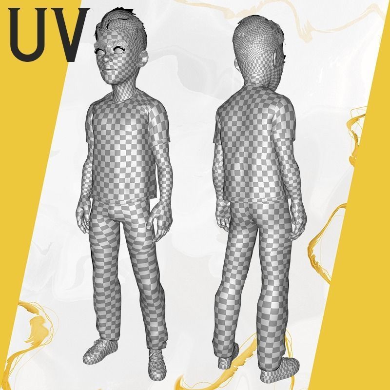 Brother Cartoon Young Teen Low-poly 3D model_38