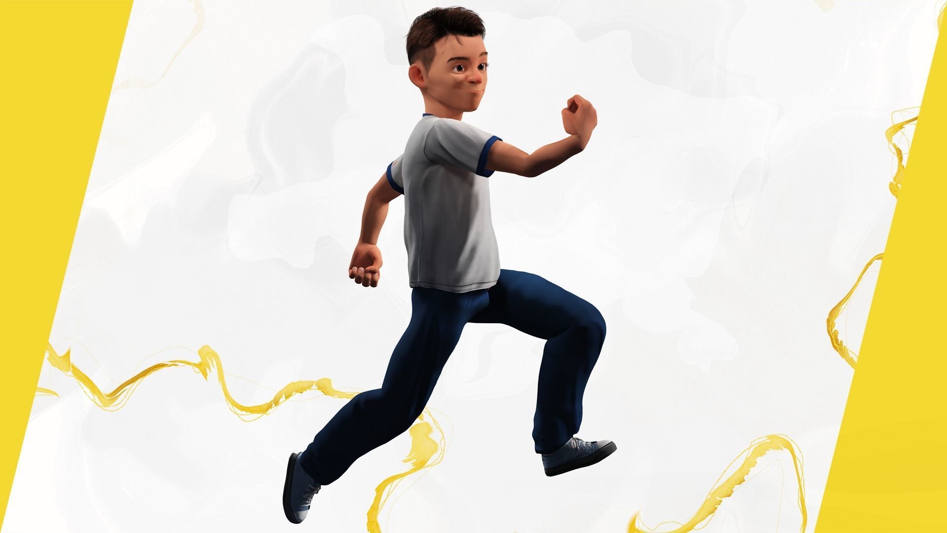 Brother Cartoon Young Teen Low-poly 3D model_8