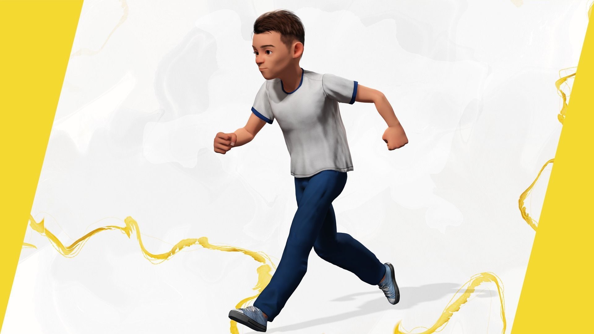 Brother Cartoon Young Teen Low-poly 3D model_13