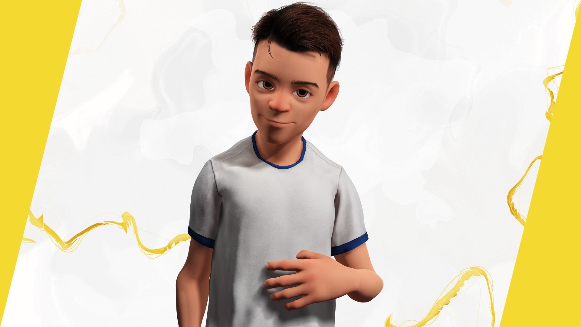 Brother Cartoon Young Teen Low-poly 3D model_9