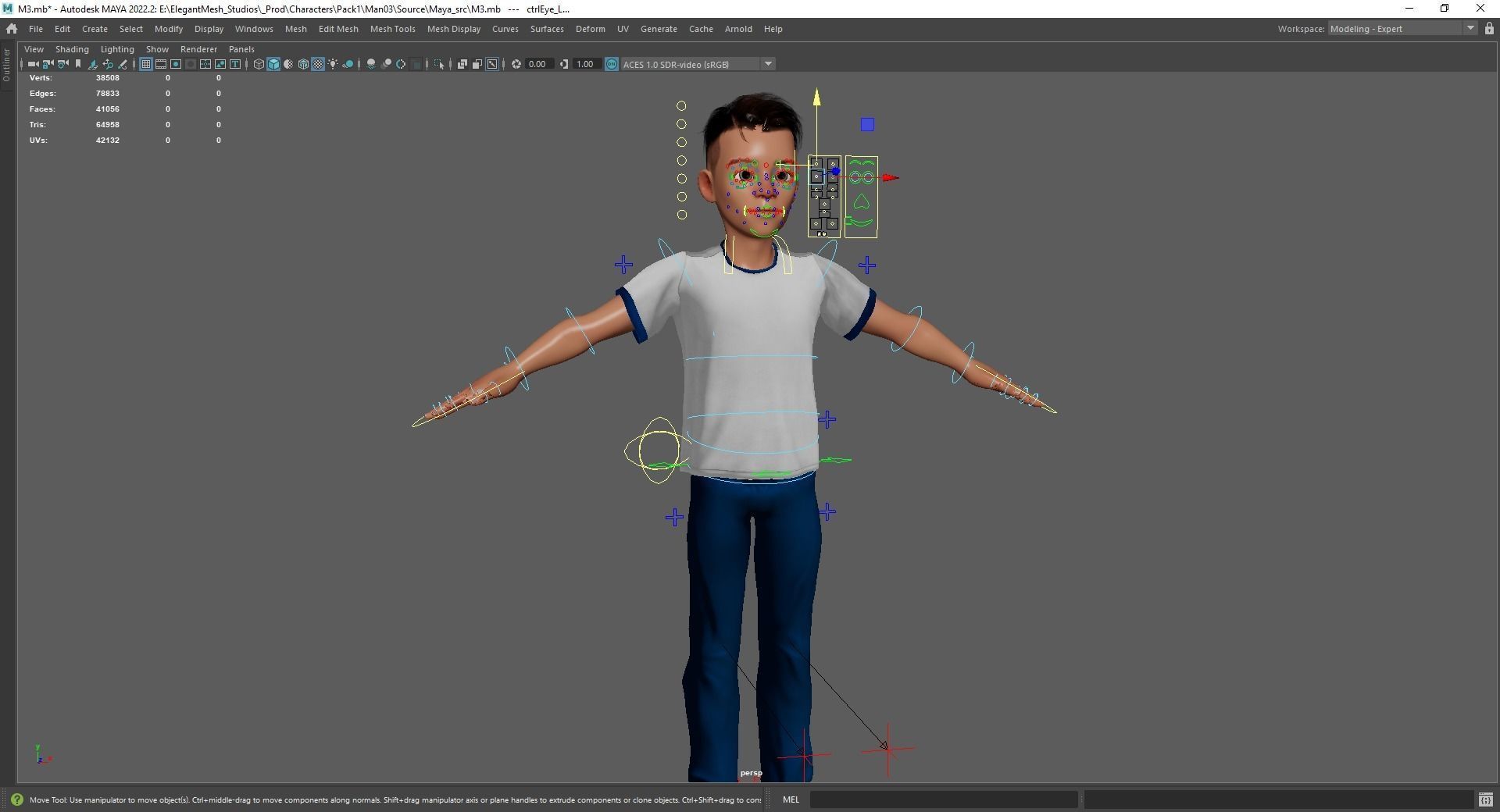 Brother Cartoon Young Teen Low-poly 3D model_23