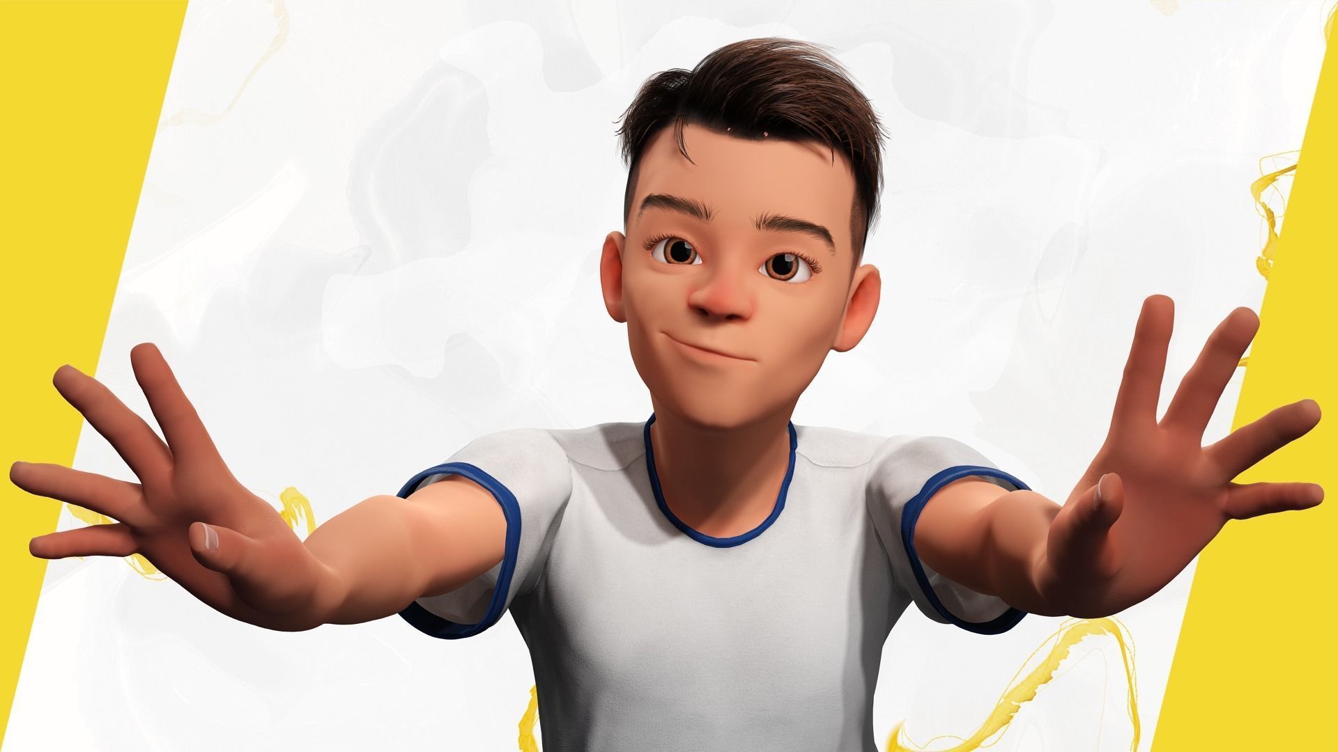 Brother Cartoon Young Teen Low-poly 3D model_14