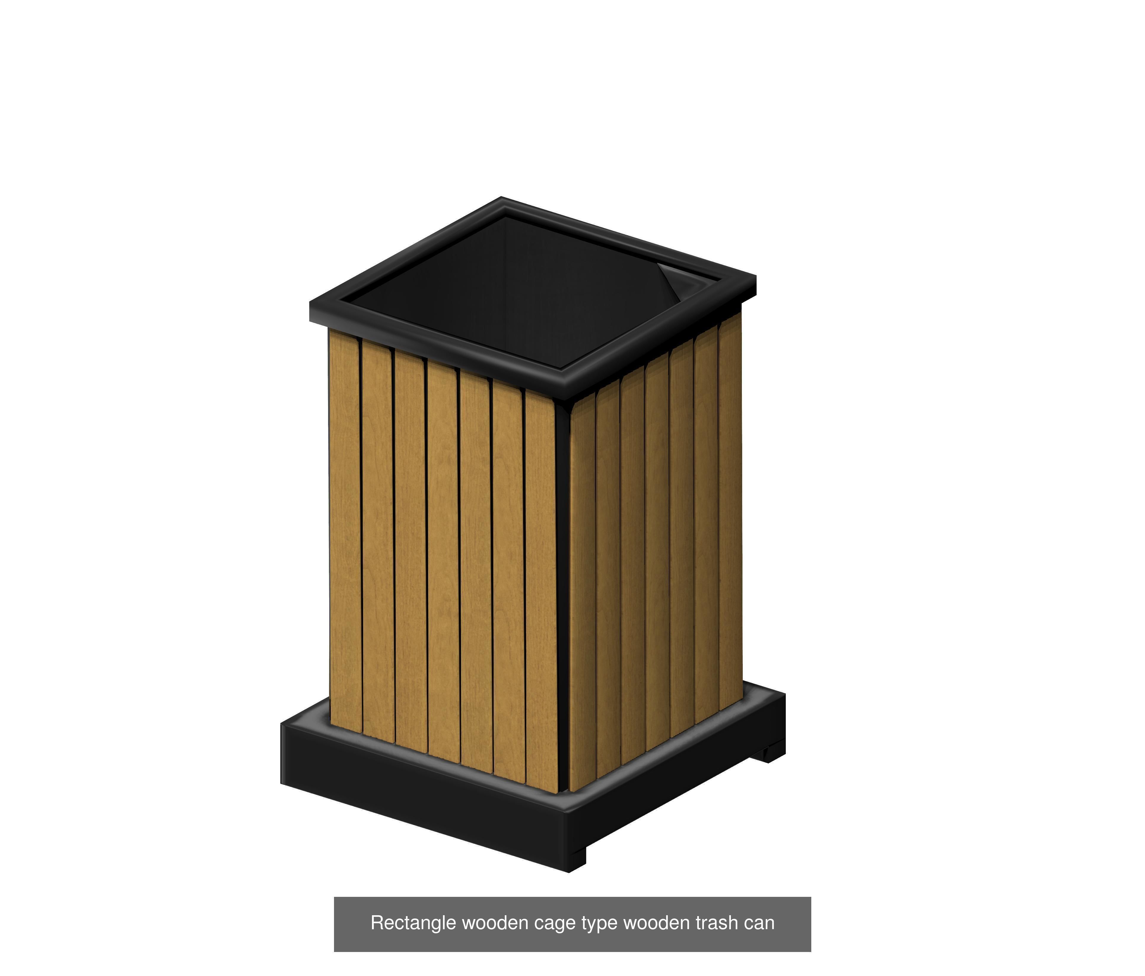 30 pieces modern recycling trashcan garbage set 3D Model Collection_9
