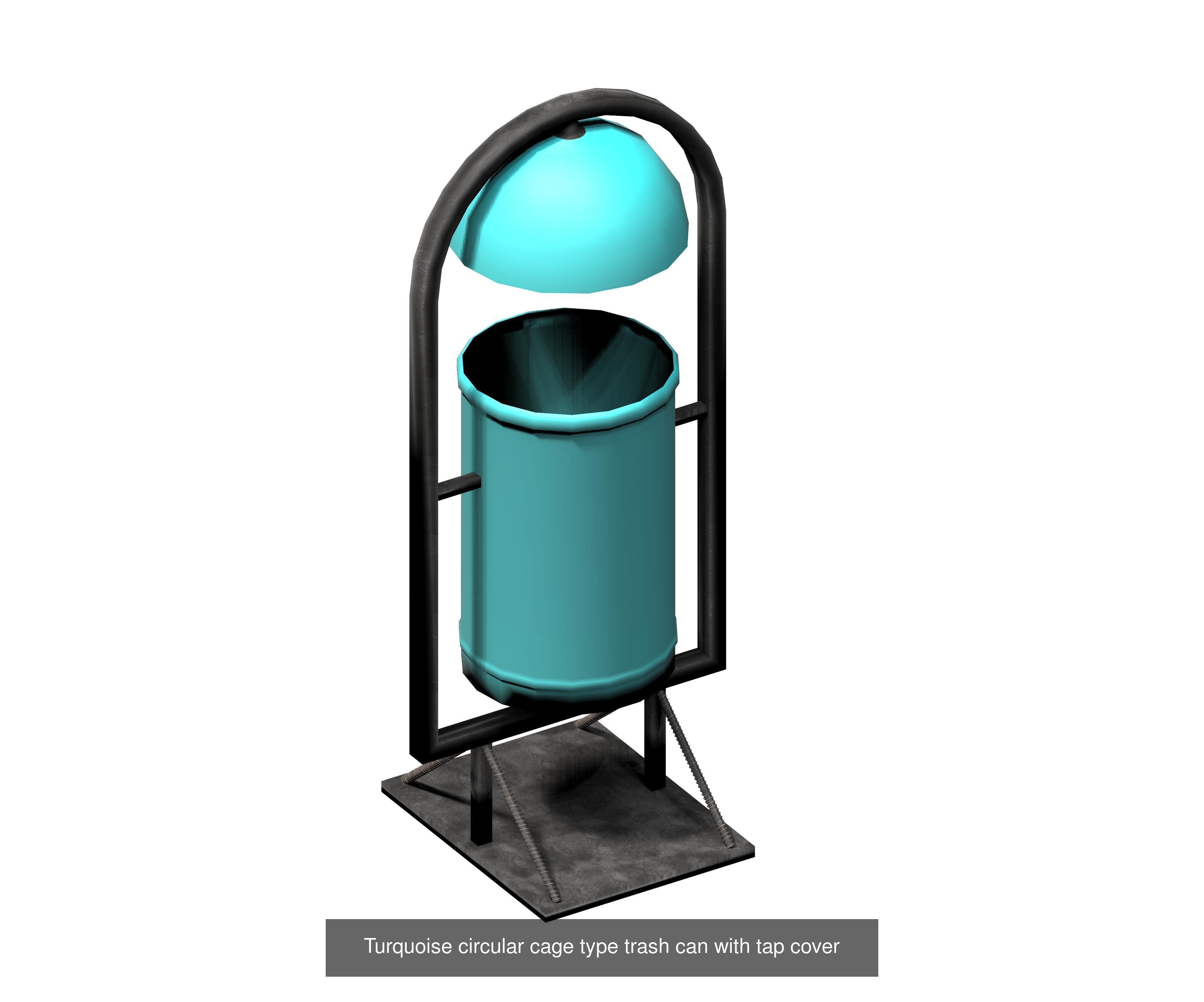 30 pieces modern recycling trashcan garbage set 3D Model Collection_24