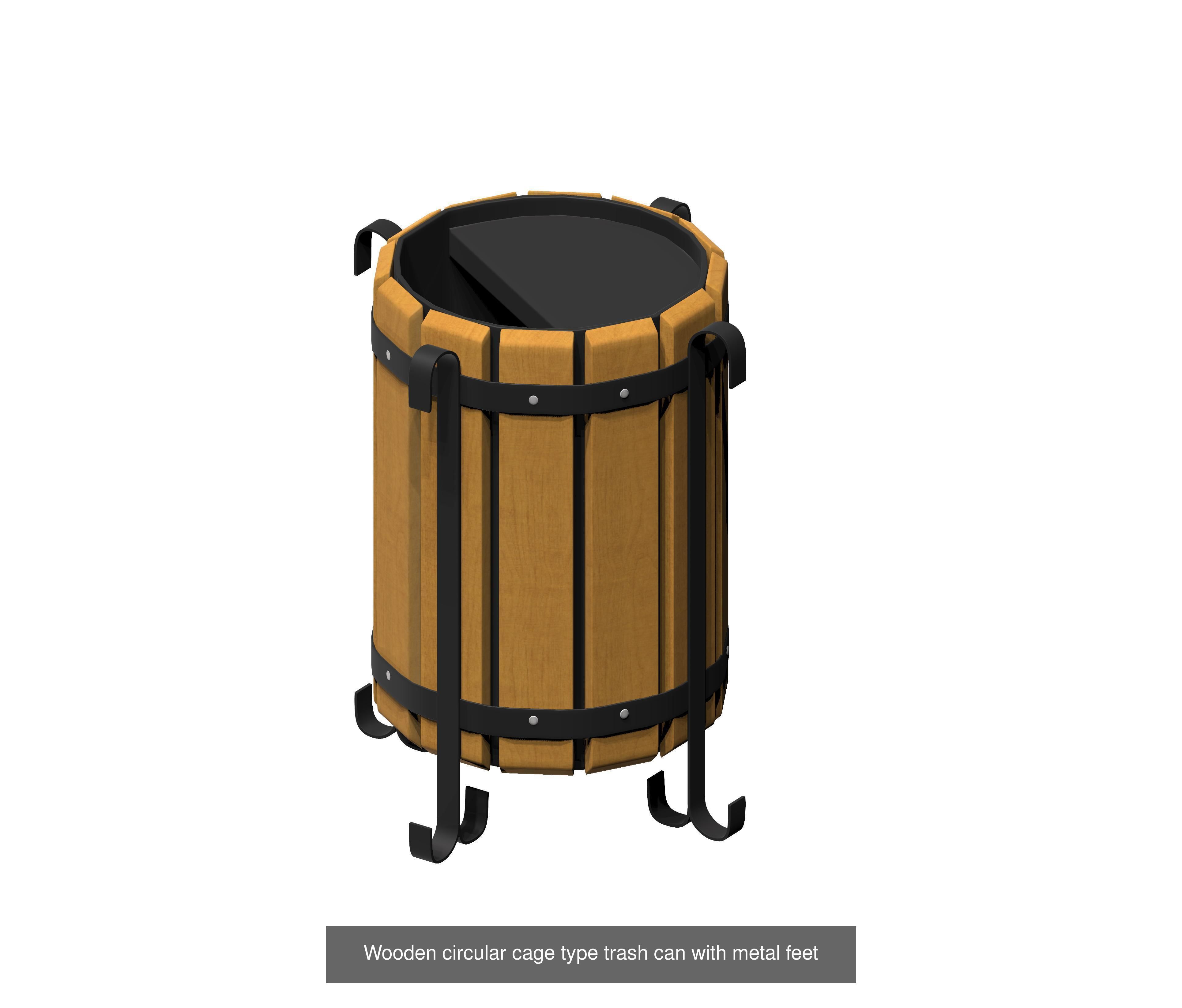 30 pieces modern recycling trashcan garbage set 3D Model Collection_8