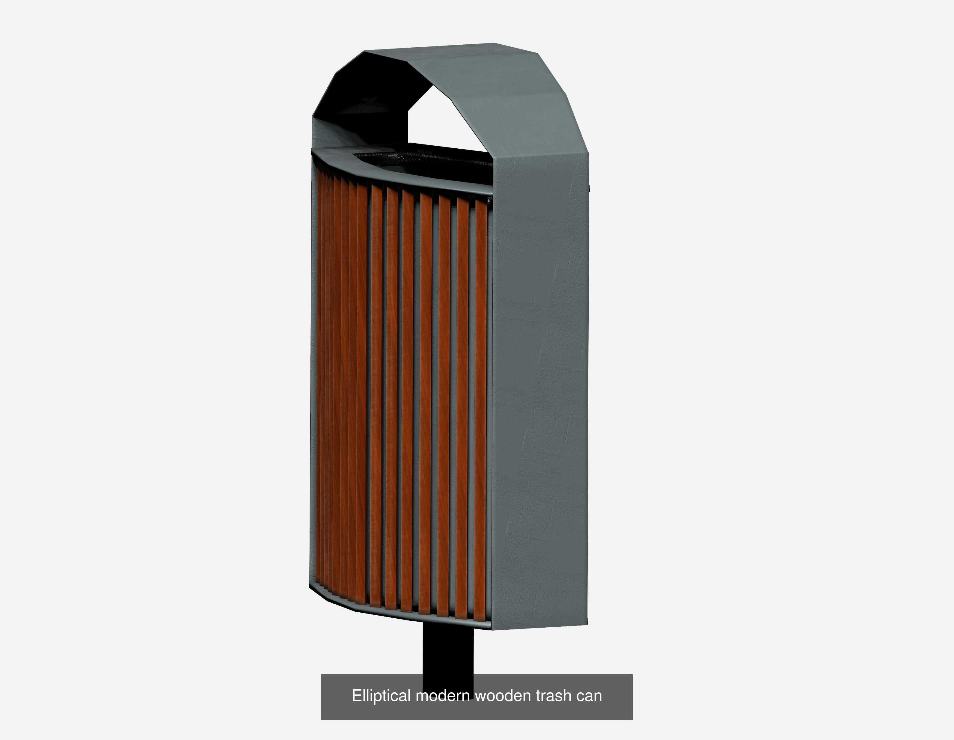 30 pieces modern recycling trashcan garbage set 3D Model Collection_16