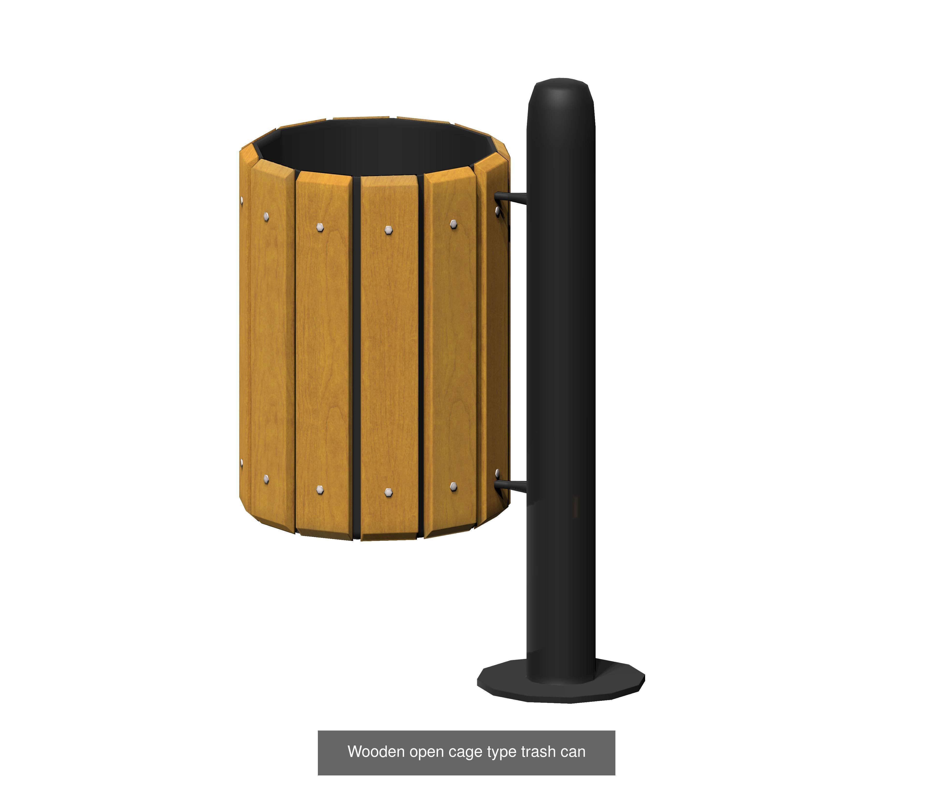 30 pieces modern recycling trashcan garbage set 3D Model Collection_6