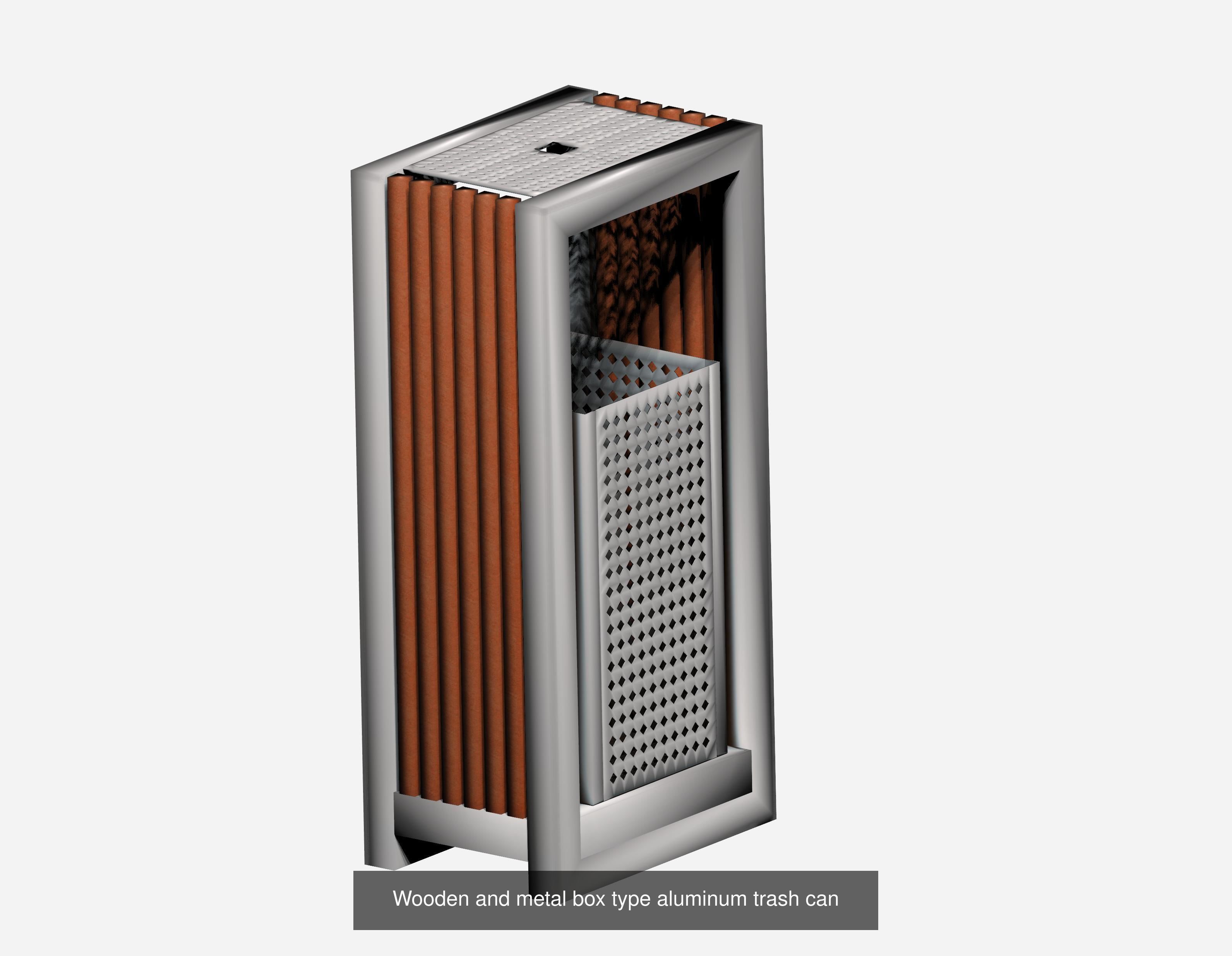 30 pieces modern recycling trashcan garbage set 3D Model Collection_19