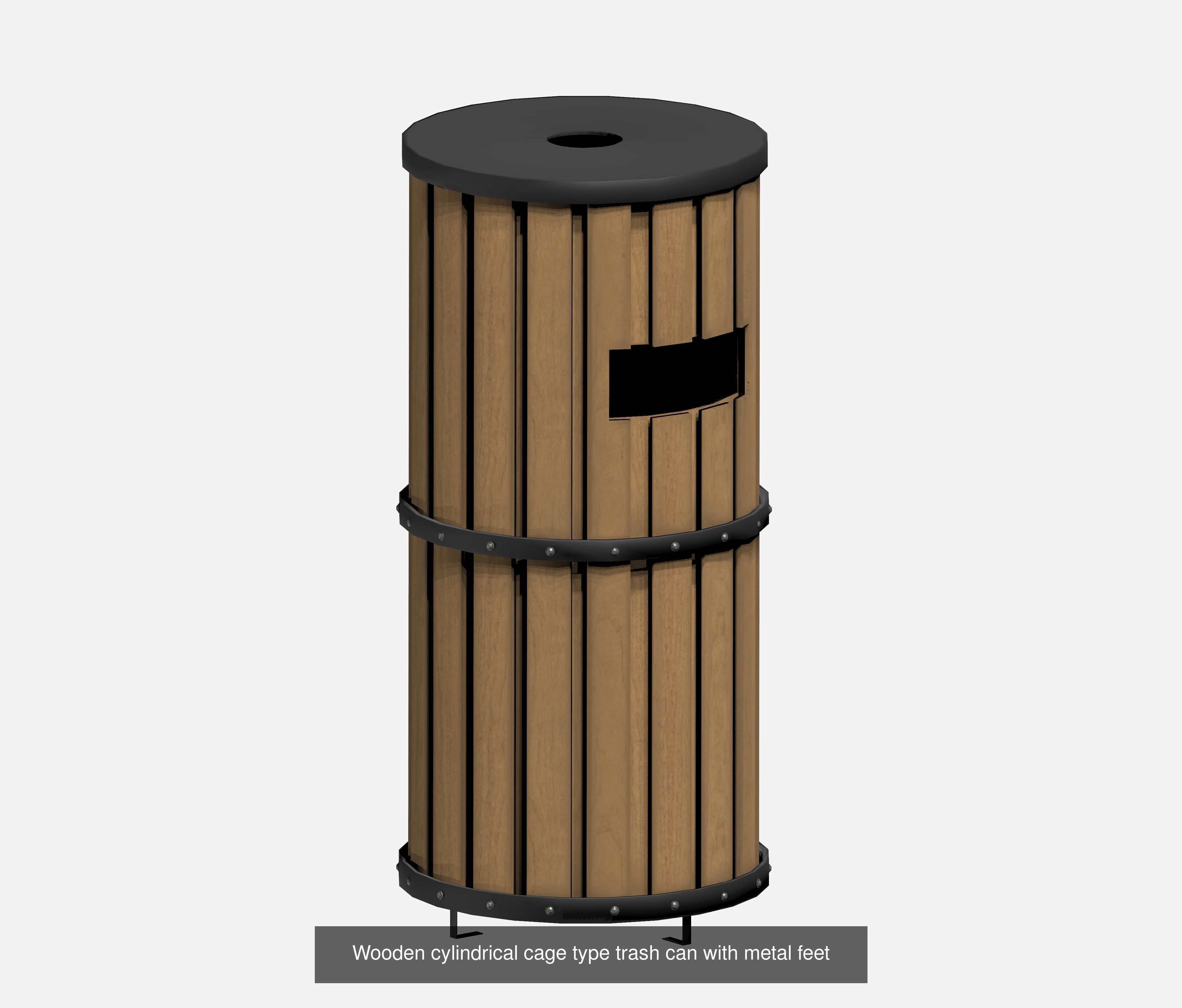 30 pieces modern recycling trashcan garbage set 3D Model Collection_11