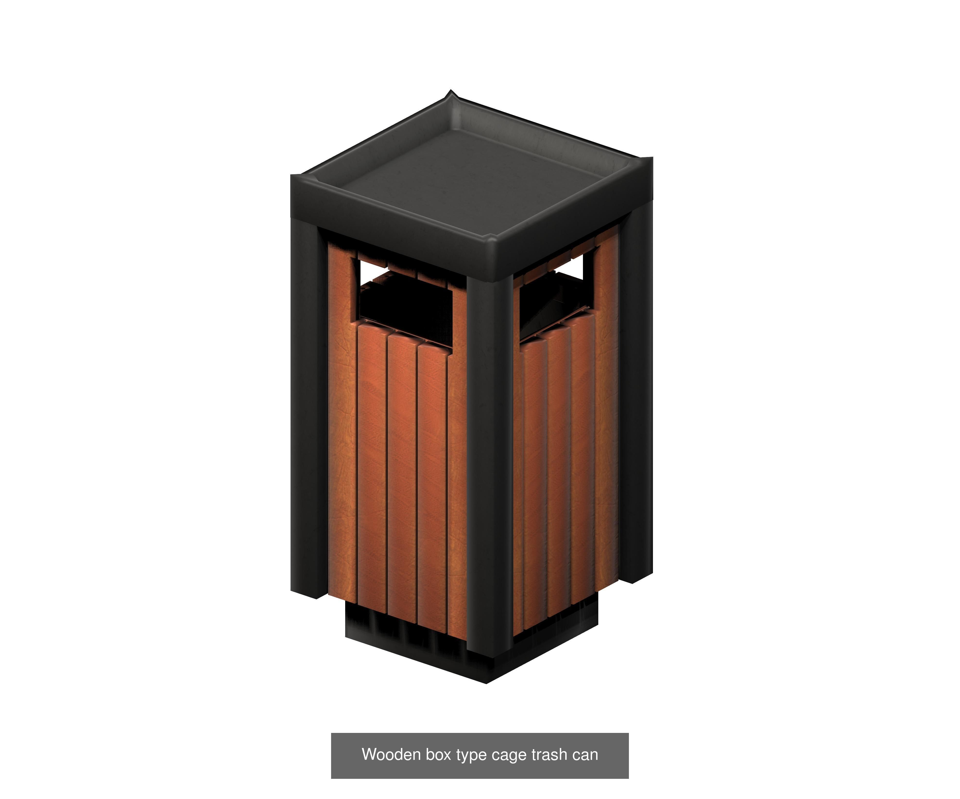 30 pieces modern recycling trashcan garbage set 3D Model Collection_25