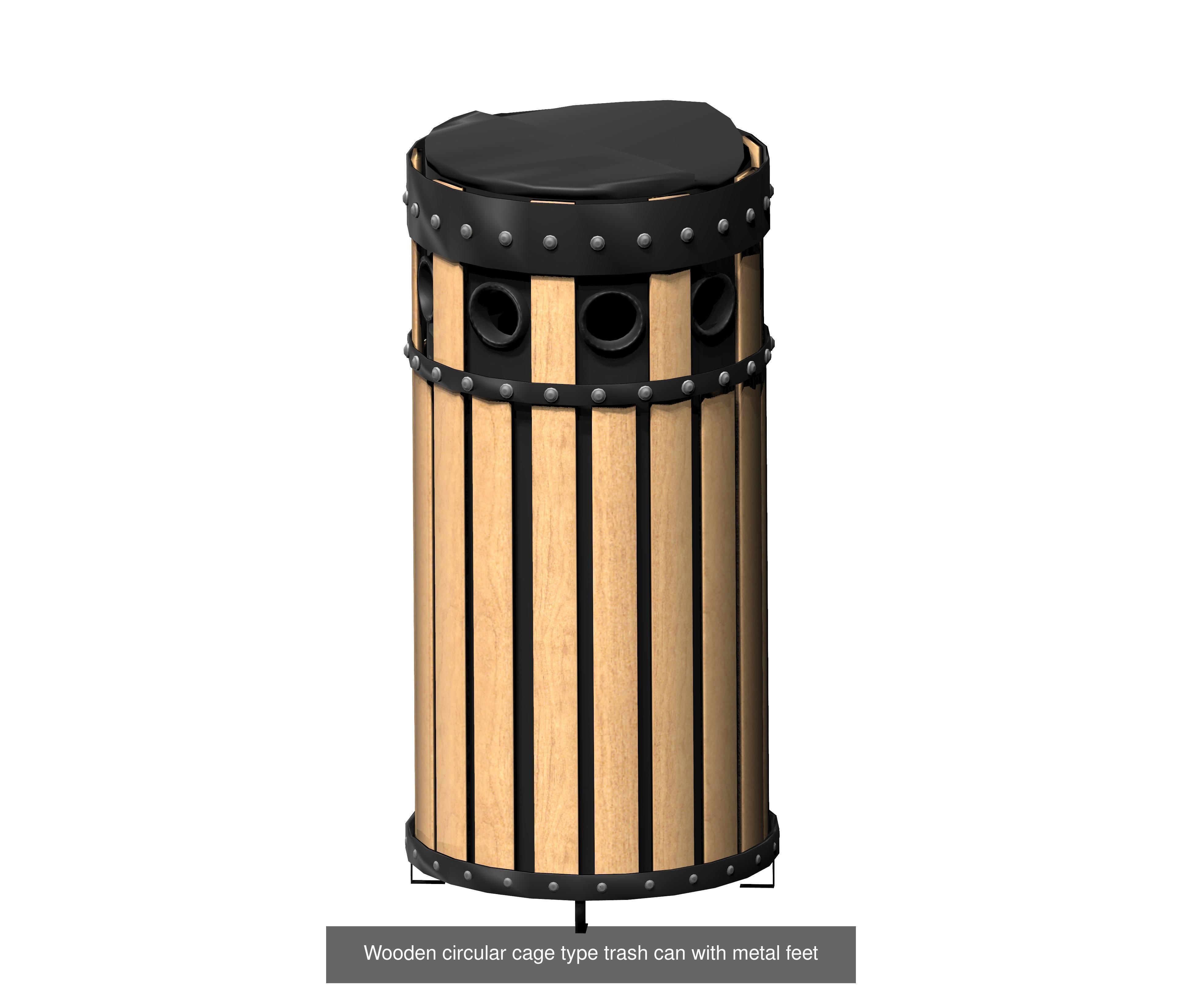 30 pieces modern recycling trashcan garbage set 3D Model Collection_10