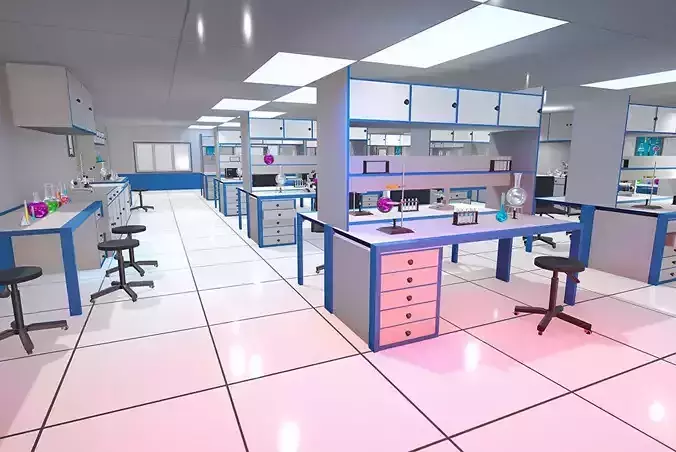 Laboratory Interior with Props - Detailed