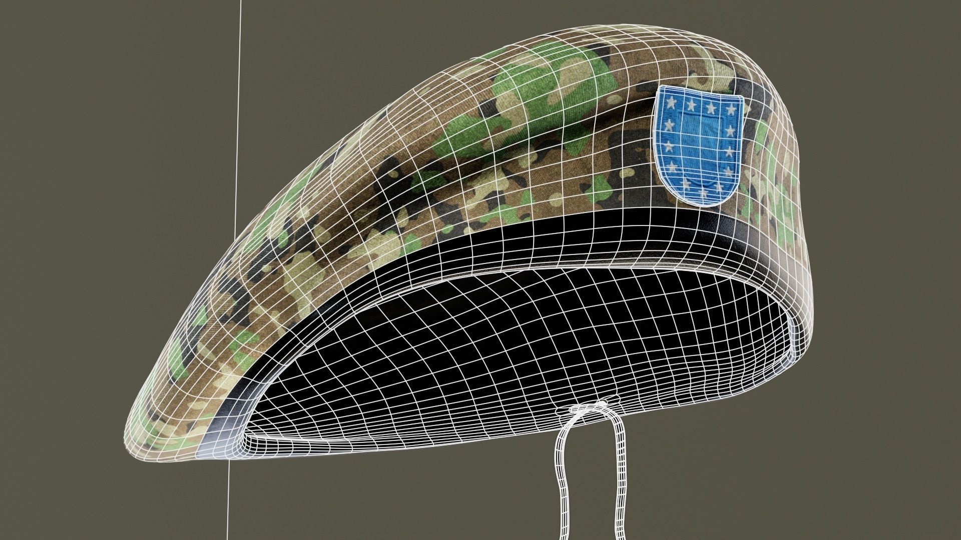 Male Hand And Beret Collection Low-poly 3D model_37