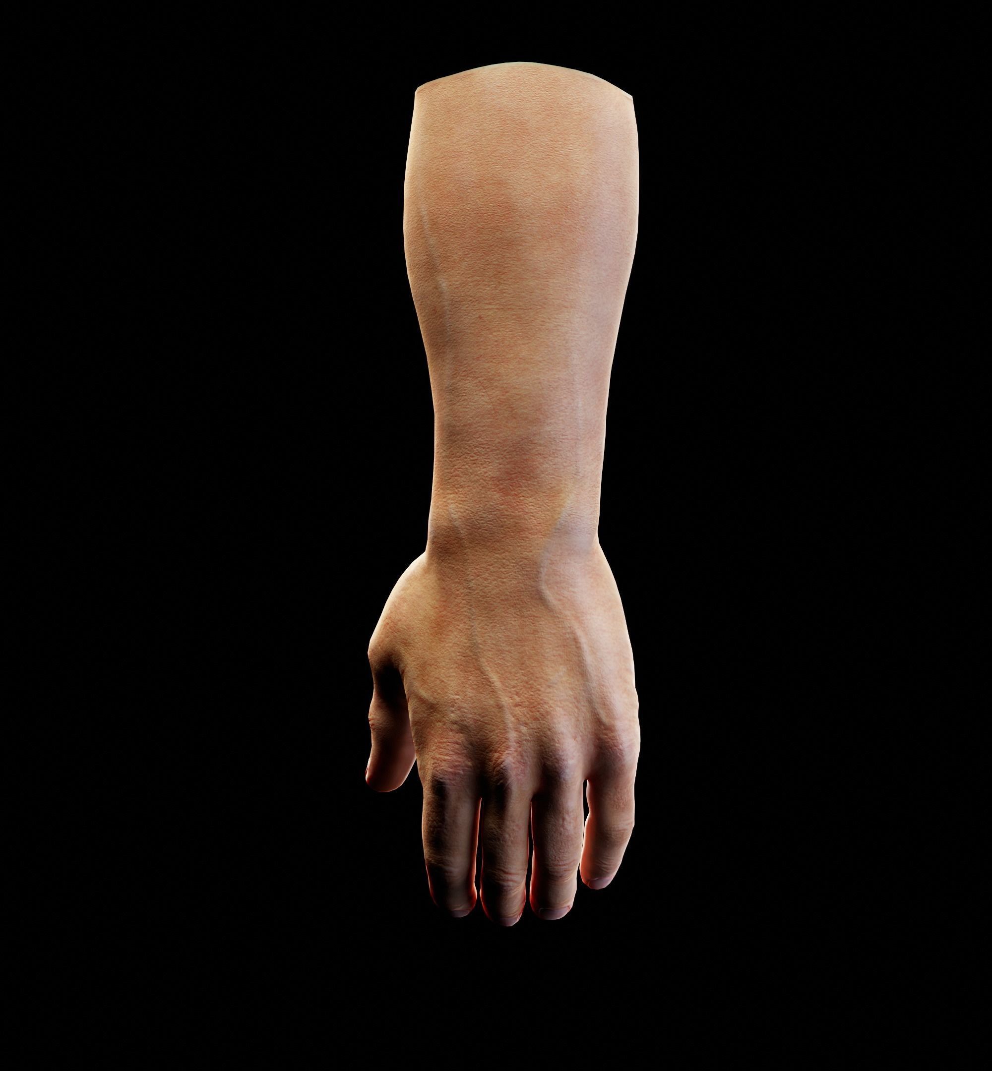 Male Hand And Beret Collection Low-poly 3D model_1