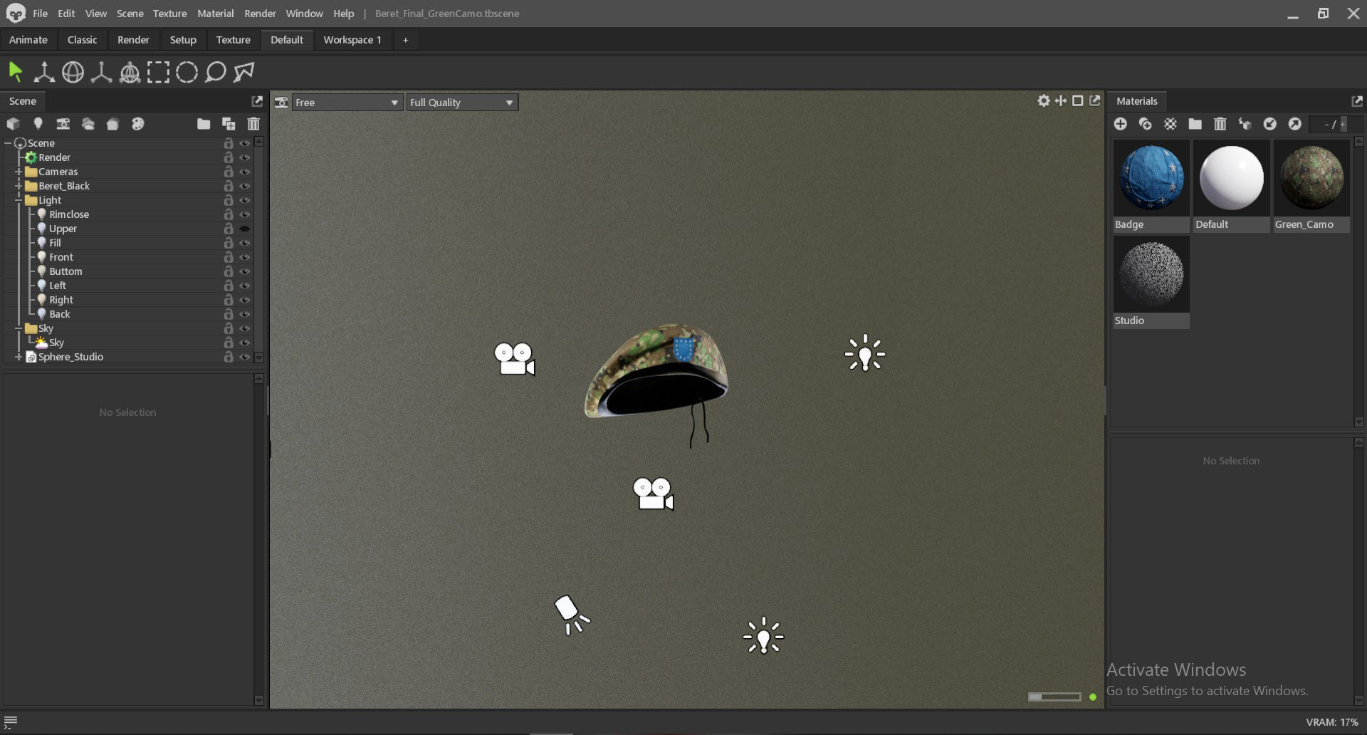 Male Hand And Beret Collection Low-poly 3D model_58