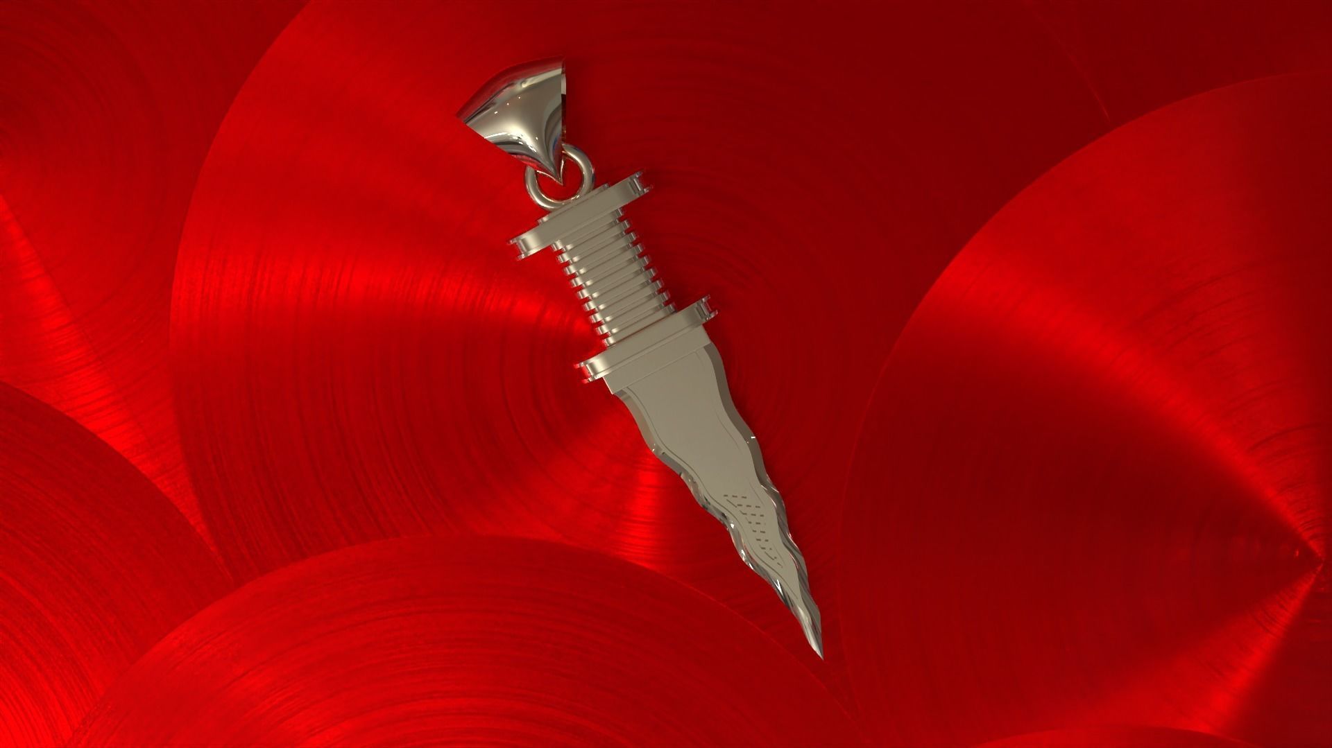 sword knife pendant charm 3D print model_3