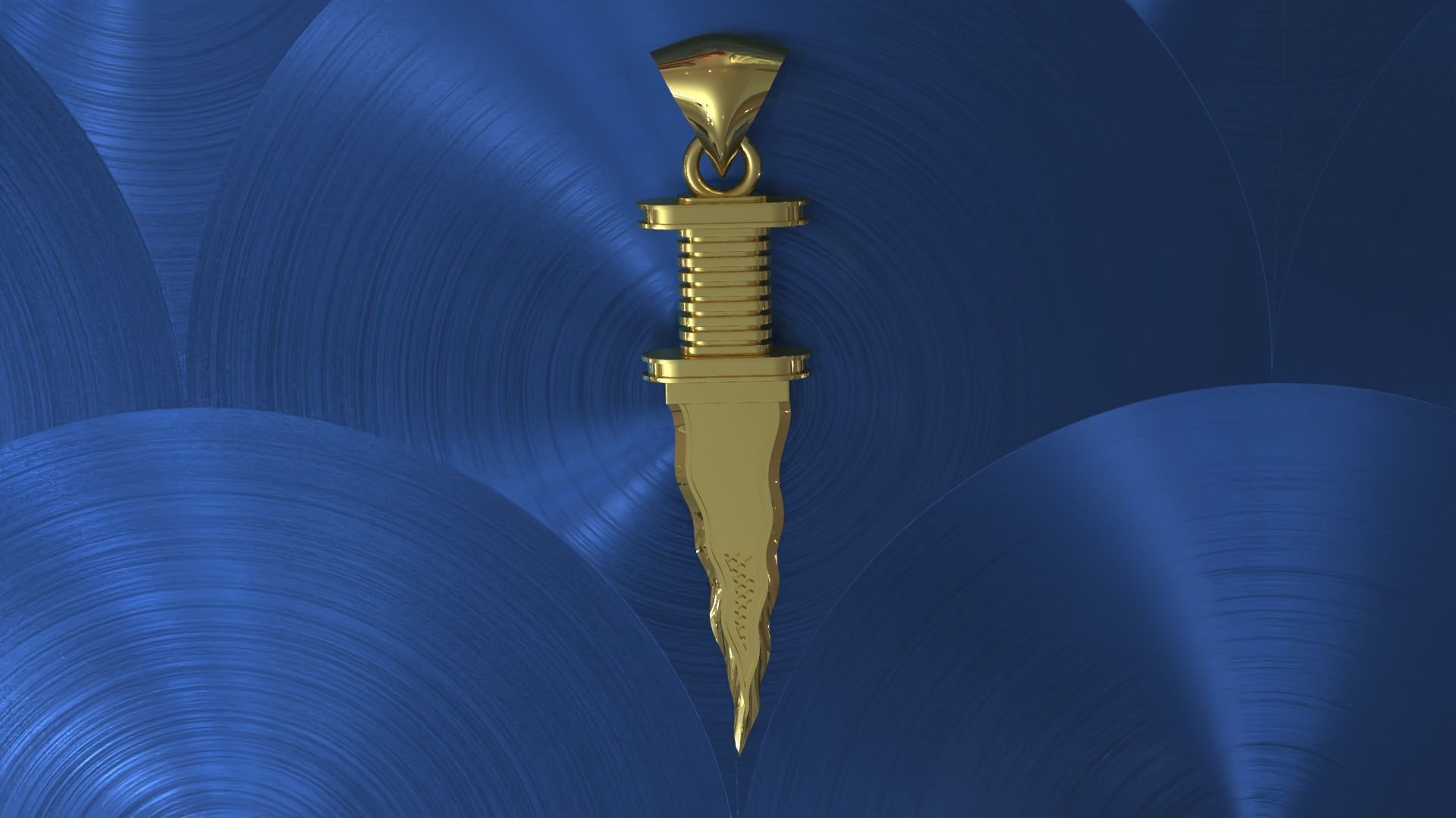 sword knife pendant charm 3D print model_1