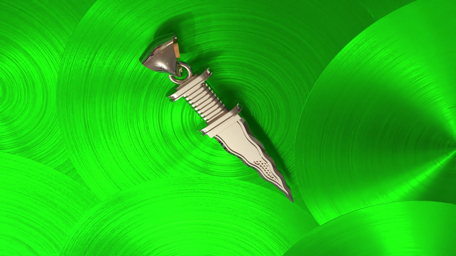 sword knife pendant charm 3D print model_4