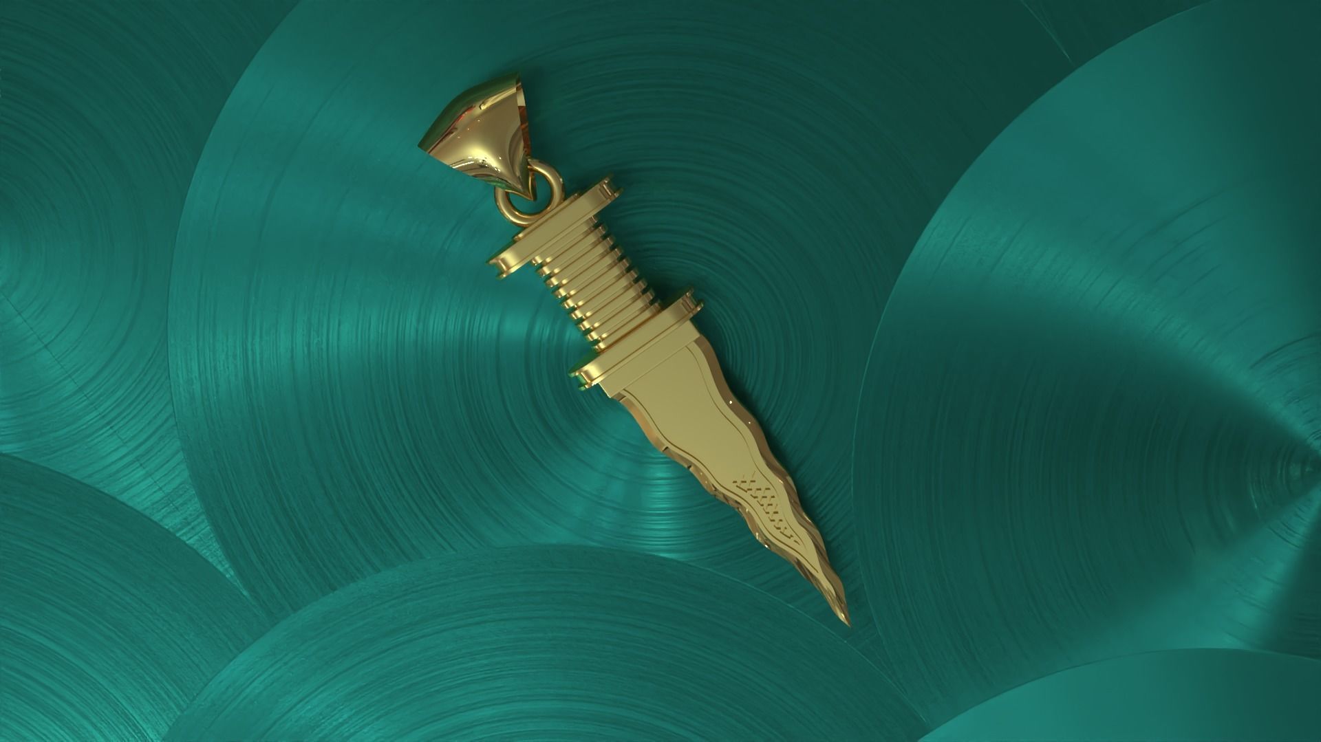 sword knife pendant charm 3D print model_2