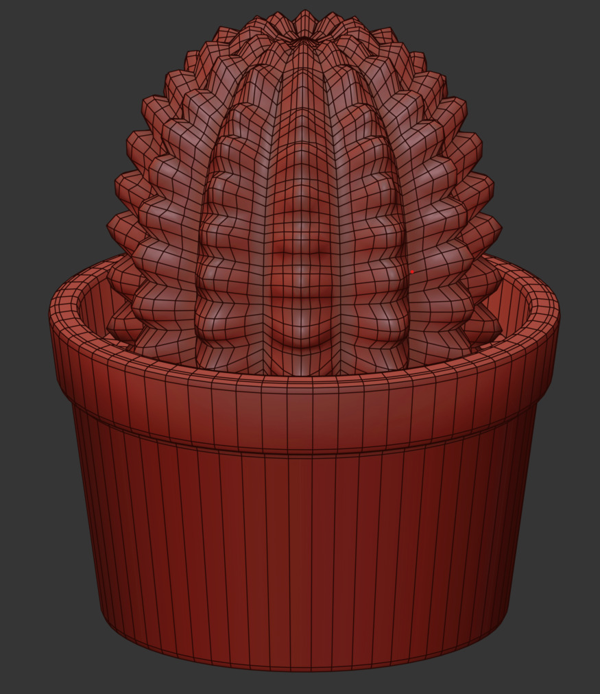 Low Poly Cactus Low-poly 3D model_3