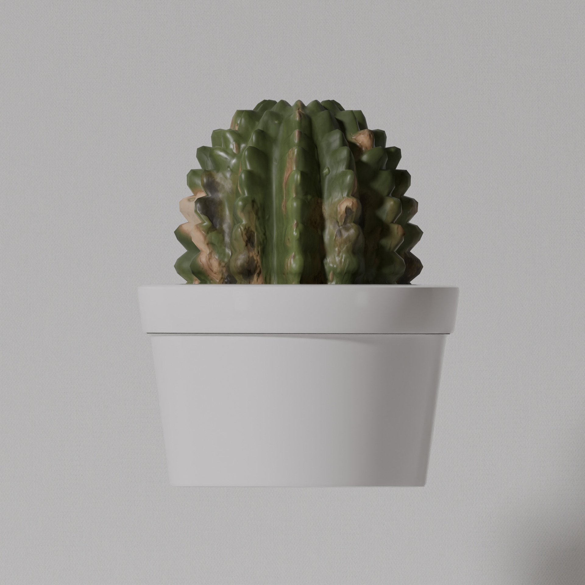 Low Poly Cactus Low-poly 3D model_2