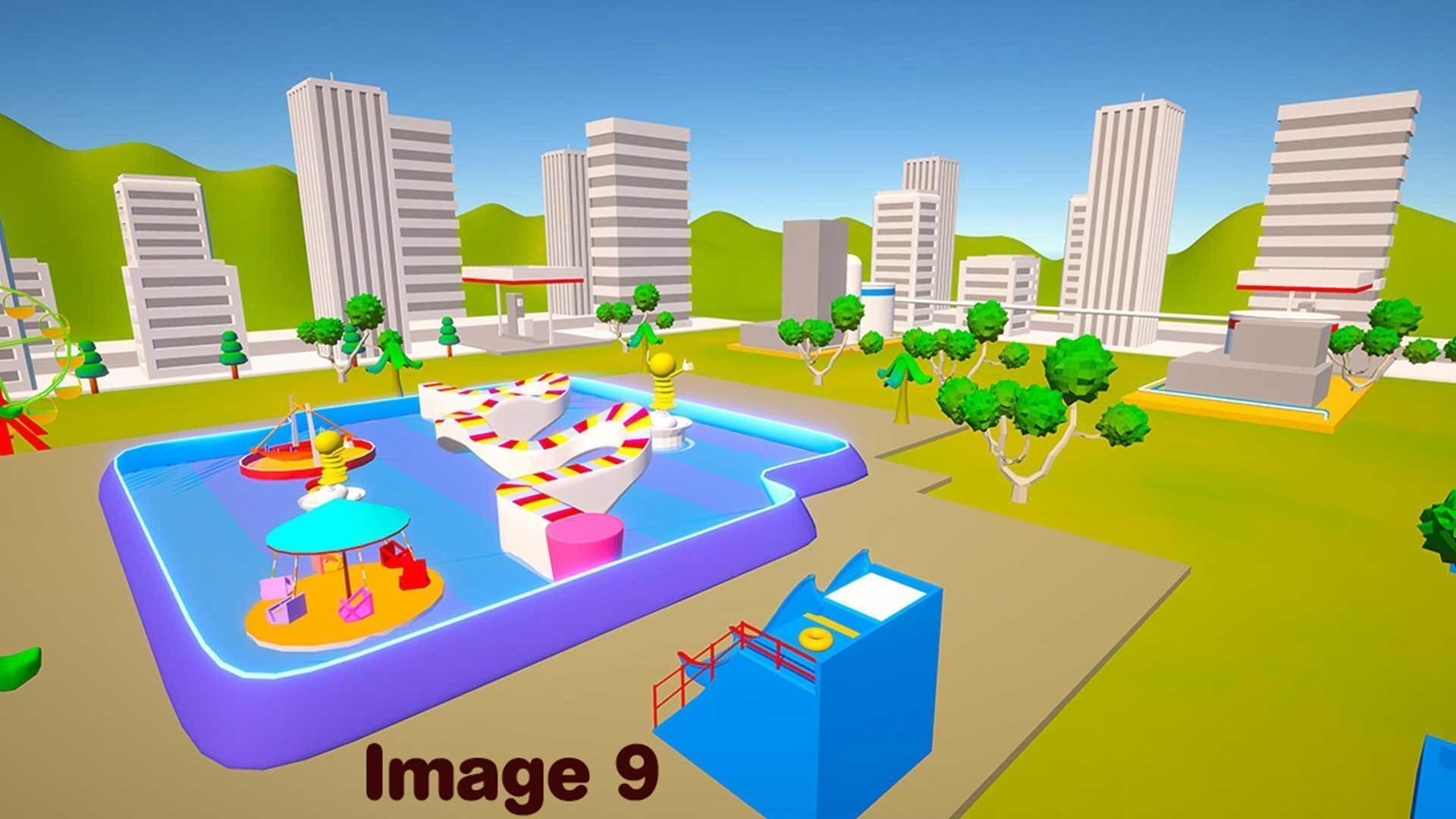Cartoonish City Water Park - landscape - park 3D model_9