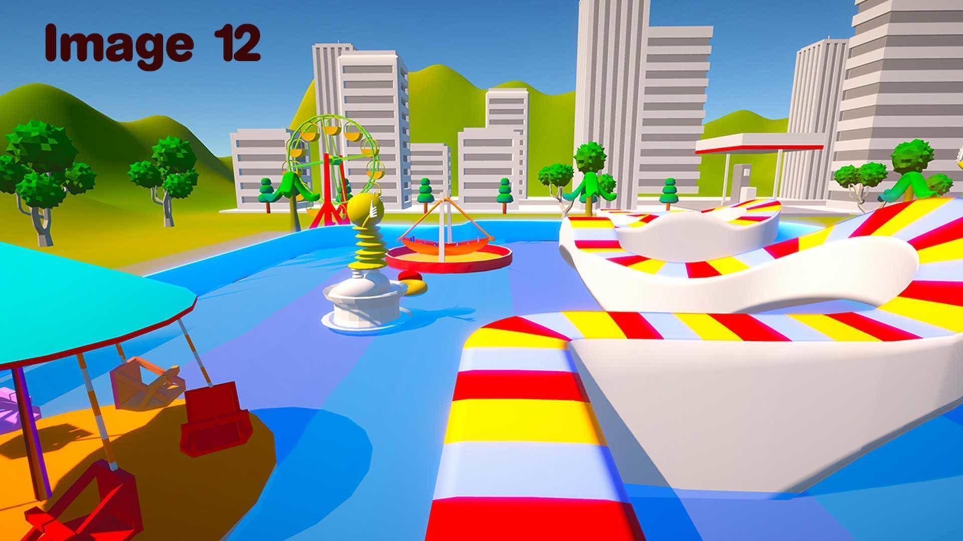 Cartoonish City Water Park - landscape - park 3D model_12