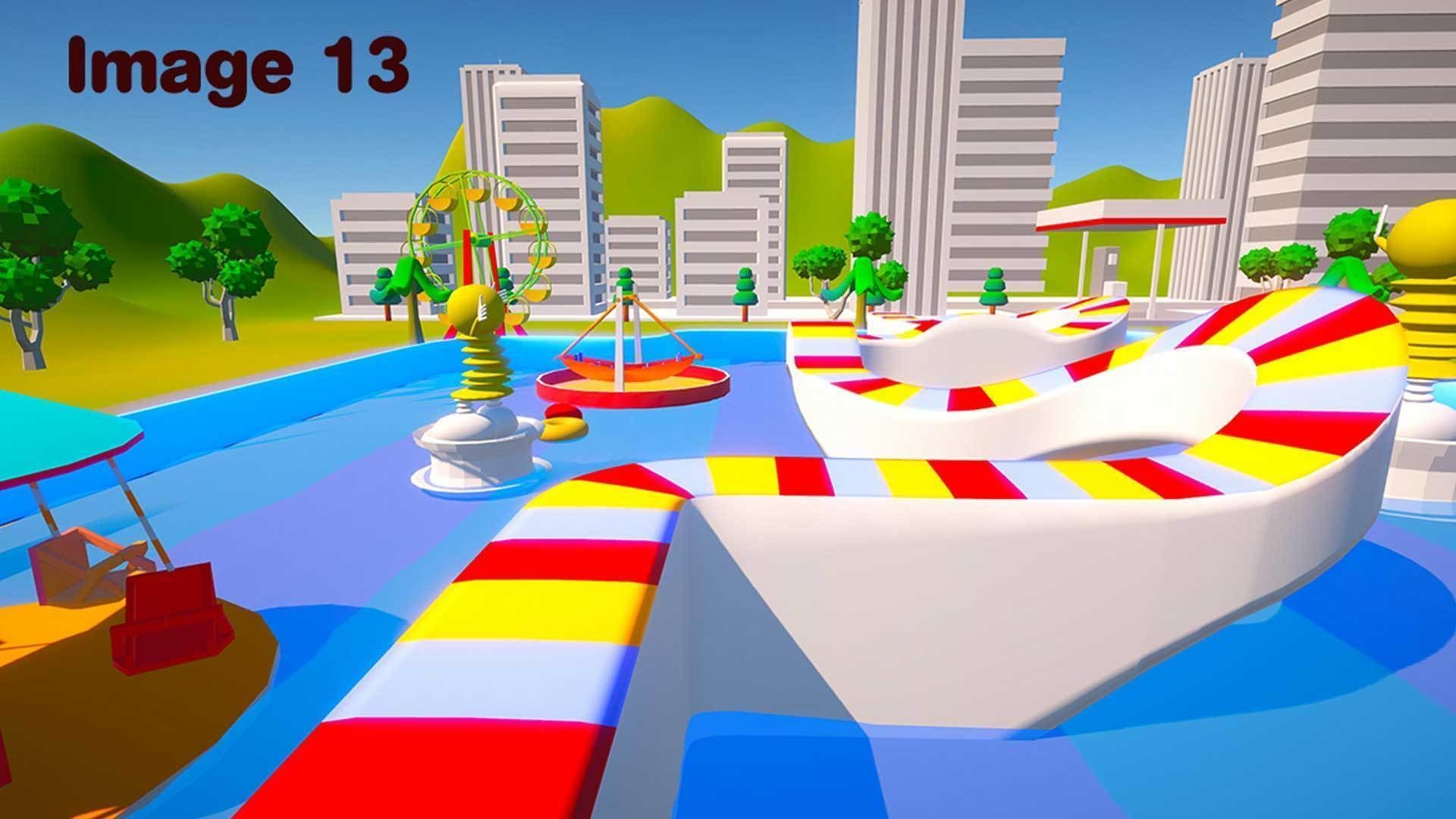 Cartoonish City Water Park - landscape - park 3D model_13