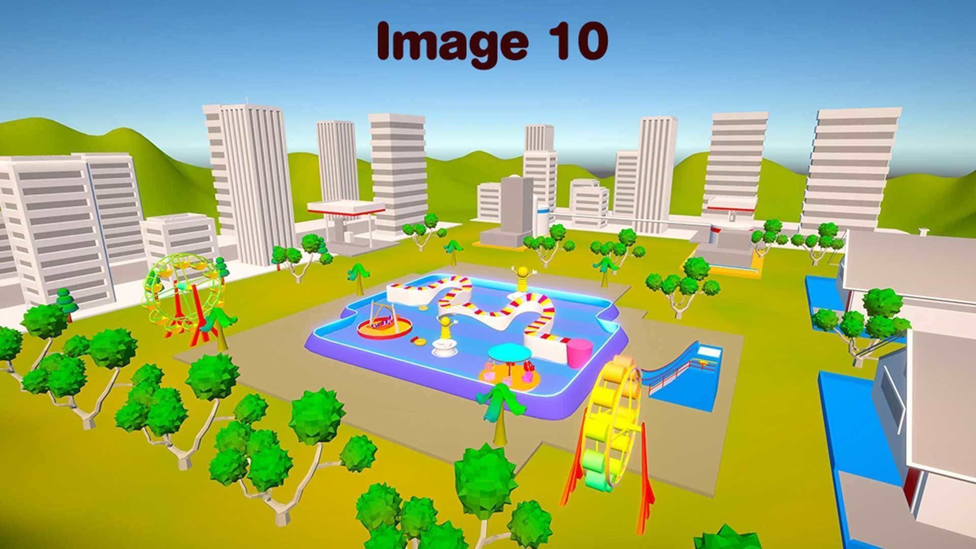 Cartoonish City Water Park - landscape - park 3D model_10