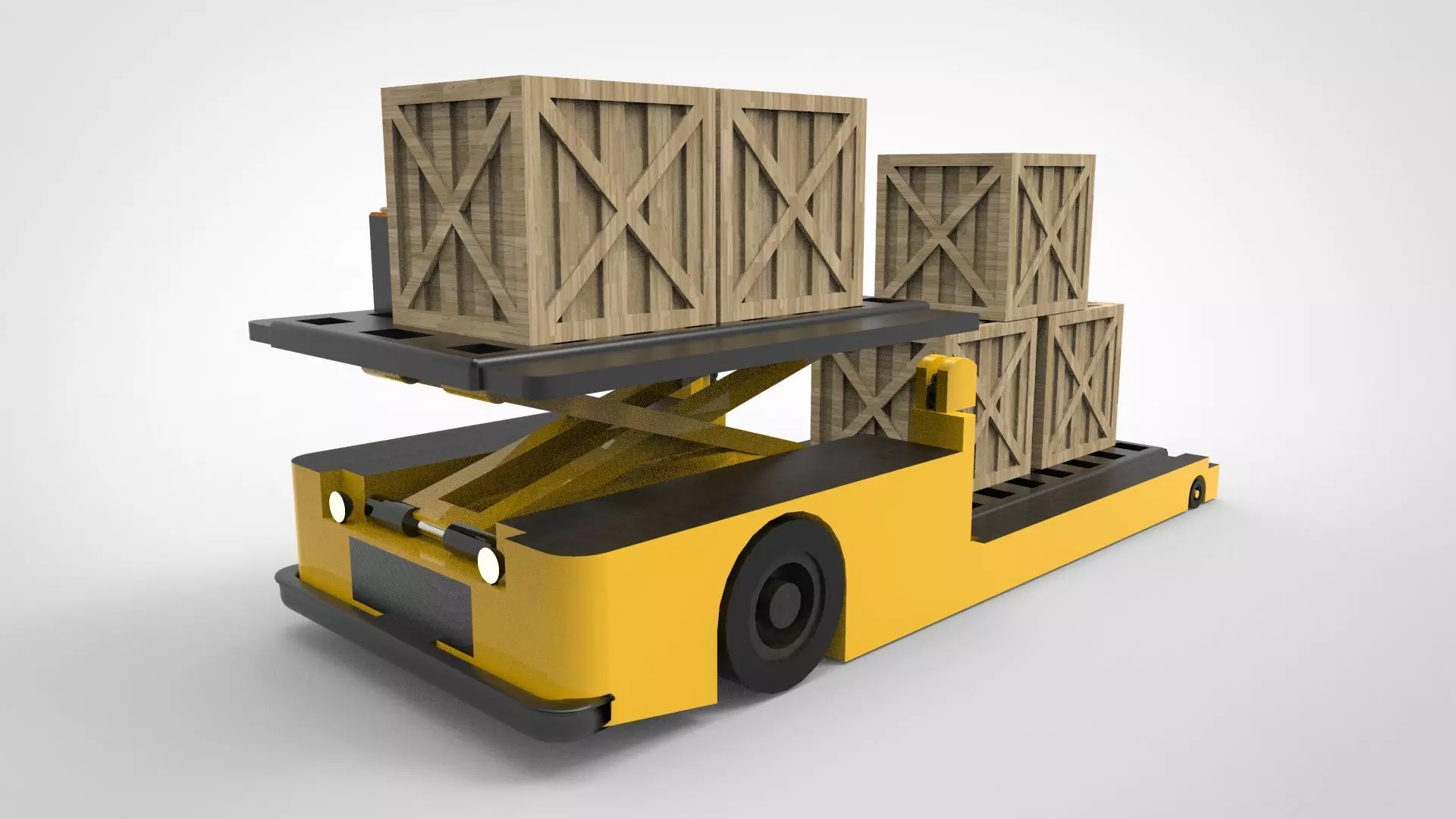 Airport Cargo and Loader Transporter 3D model_0