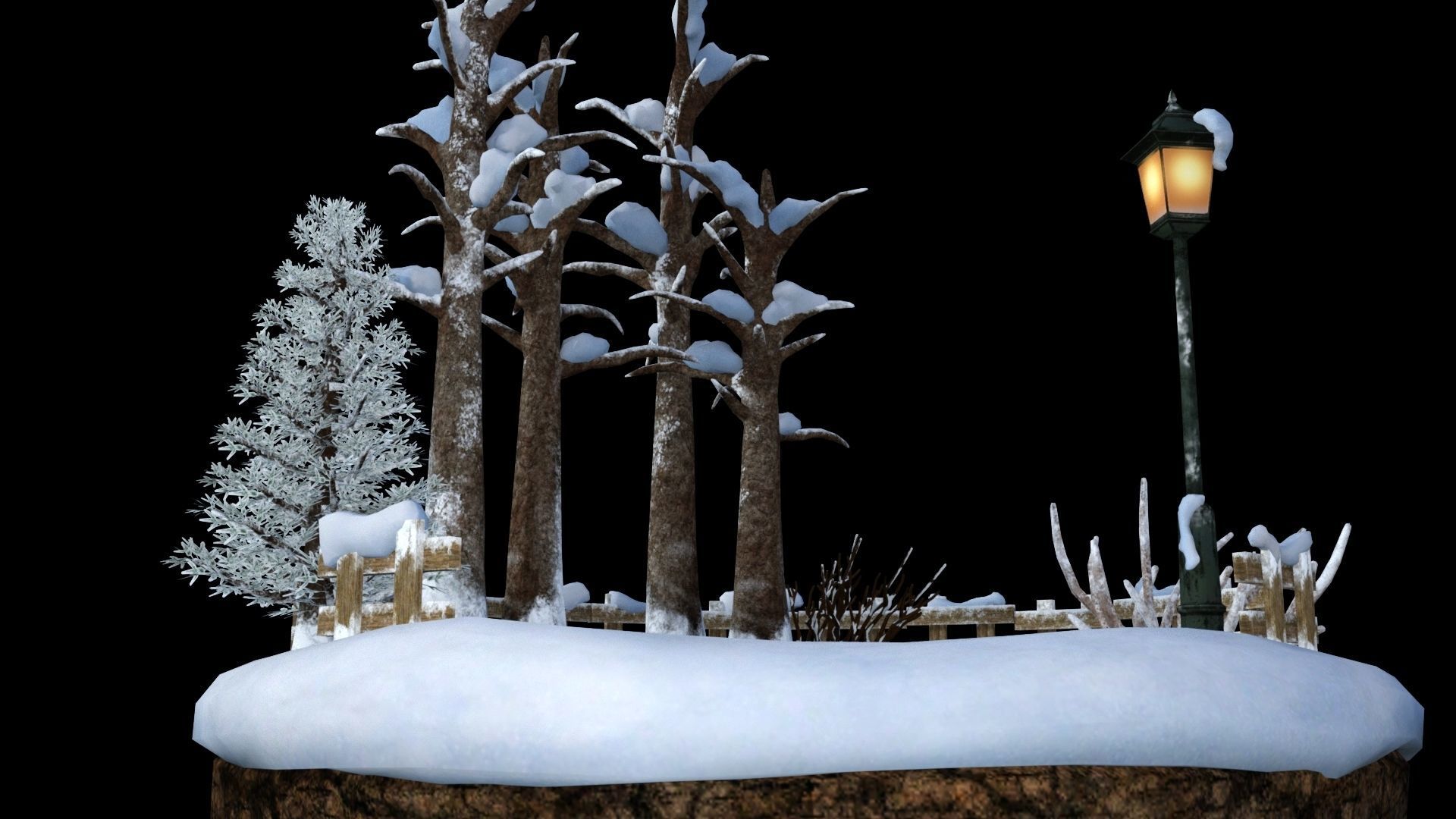 scene winter xmas 3D model_4