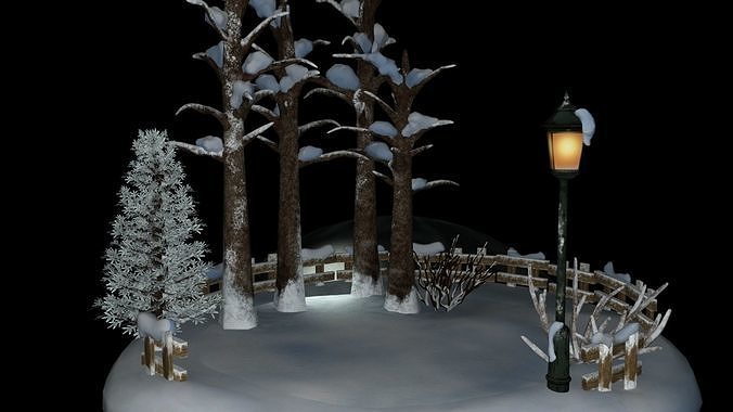 scene winter xmas 3D model