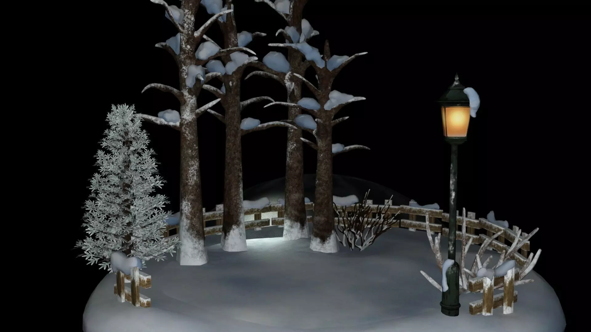 scene winter xmas 3D model_0