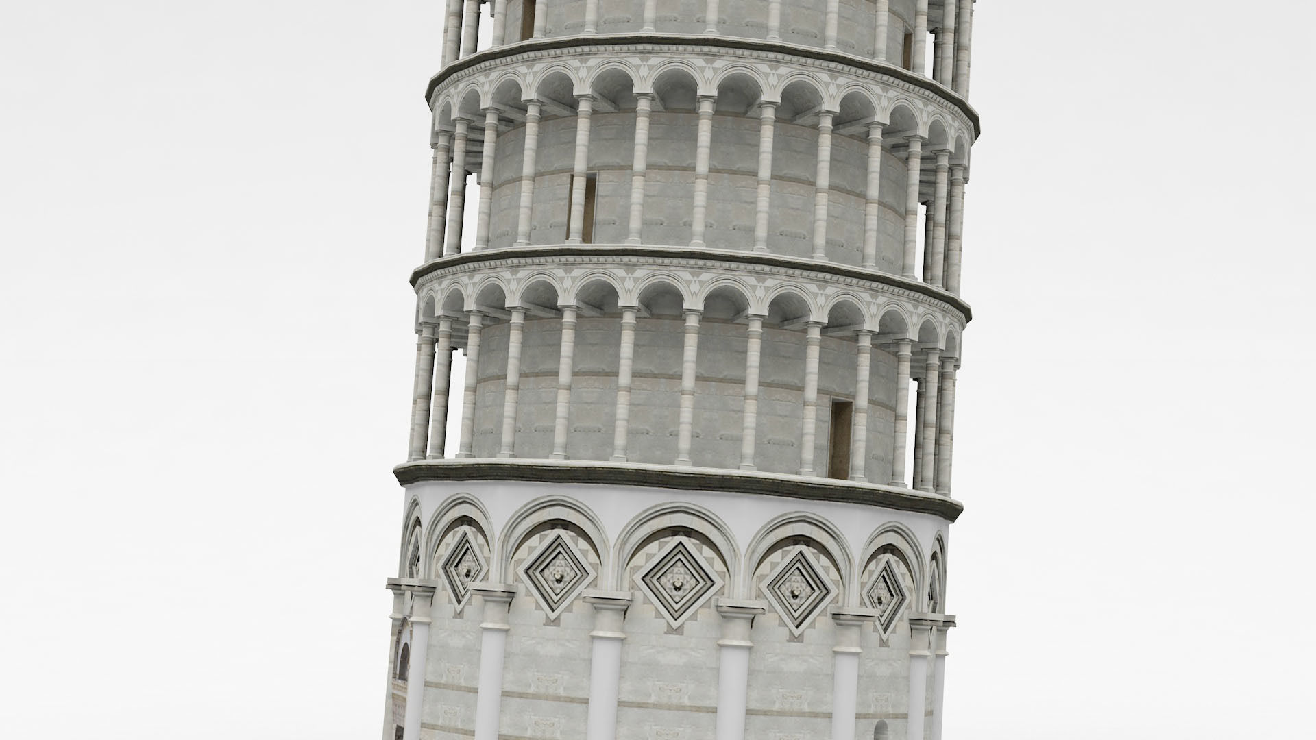 Leaning Tower Of Pisa - HIGH POLY 3D model_4