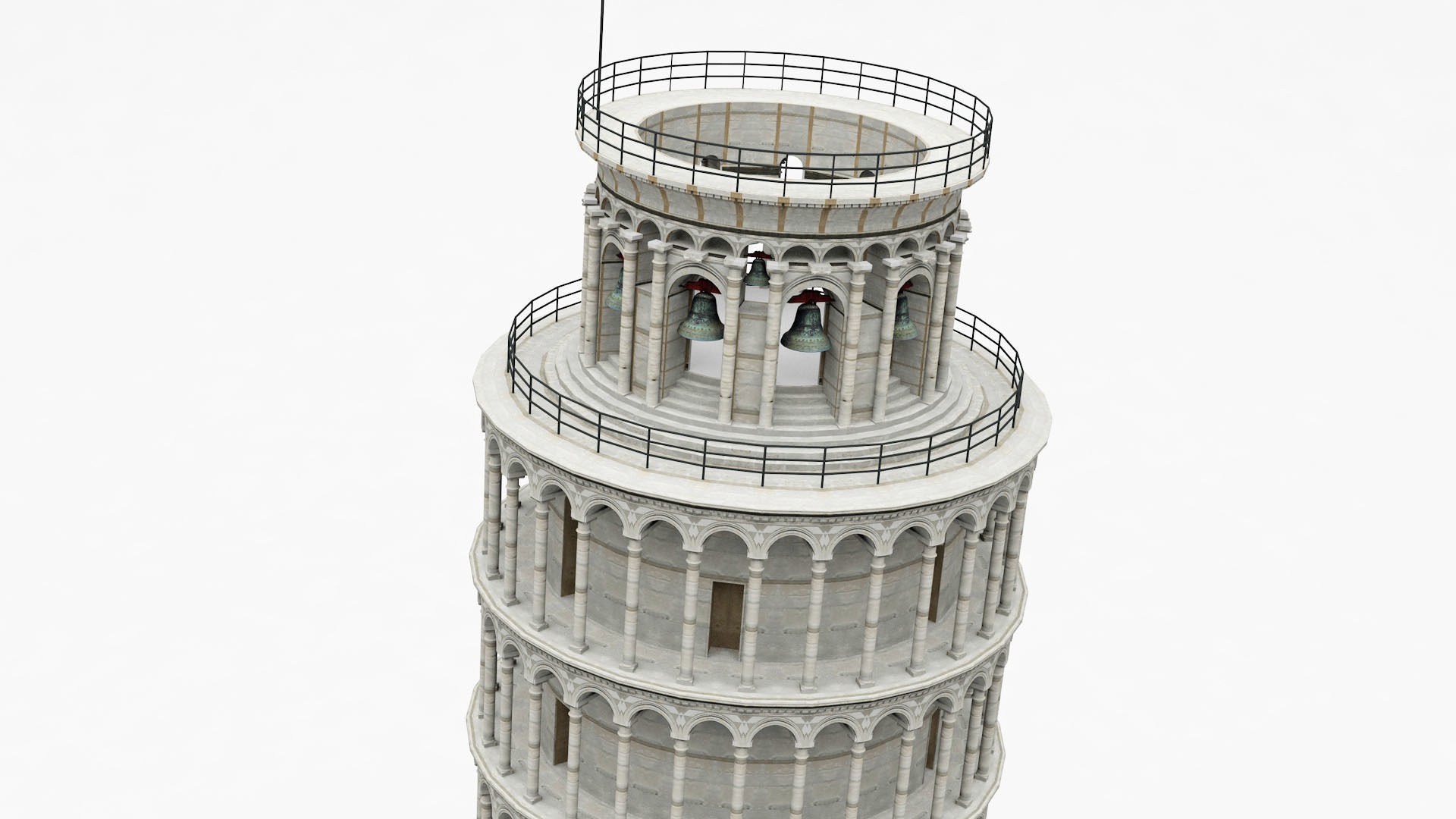 Leaning Tower Of Pisa - HIGH POLY 3D model_5