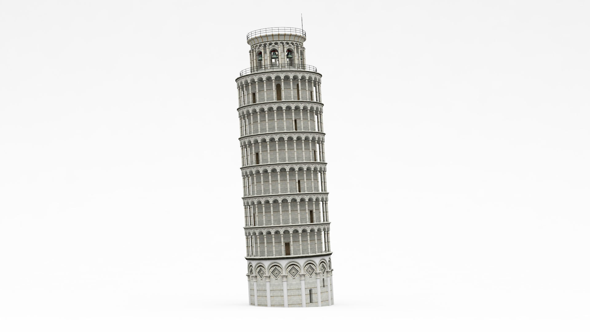 Leaning Tower Of Pisa - HIGH POLY 3D model_3