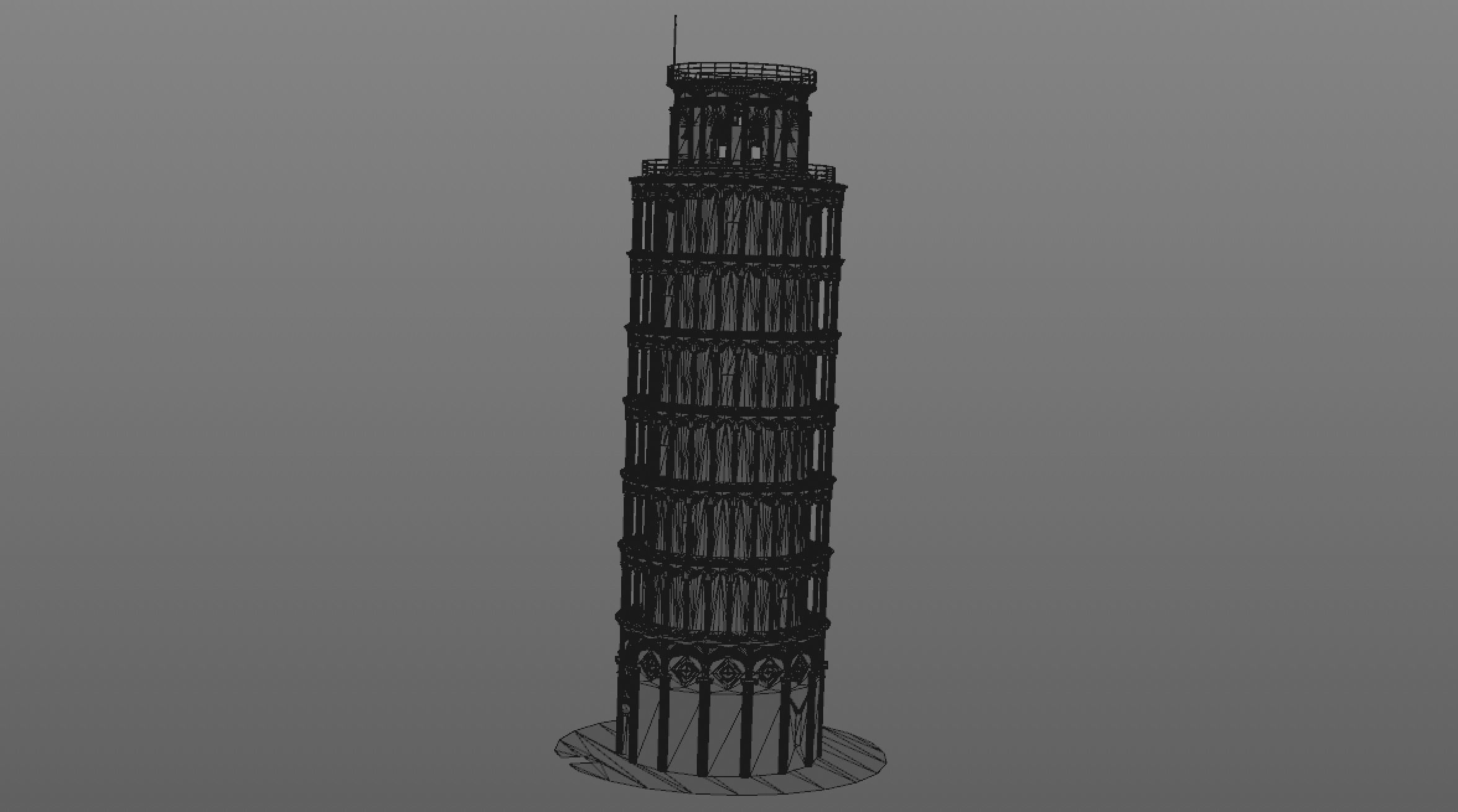 Leaning Tower Of Pisa - HIGH POLY 3D model_8
