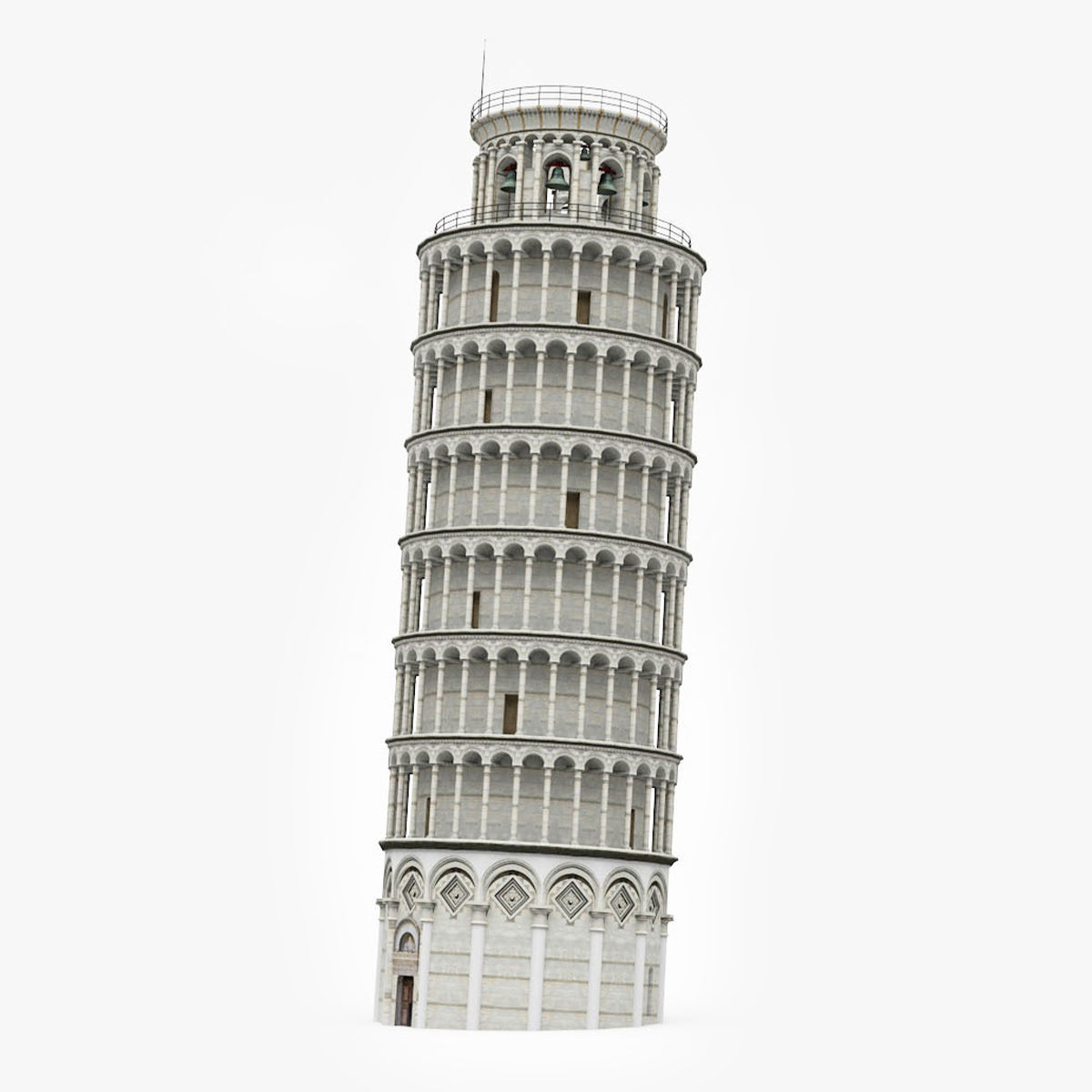Leaning Tower Of Pisa - HIGH POLY 3D model_6