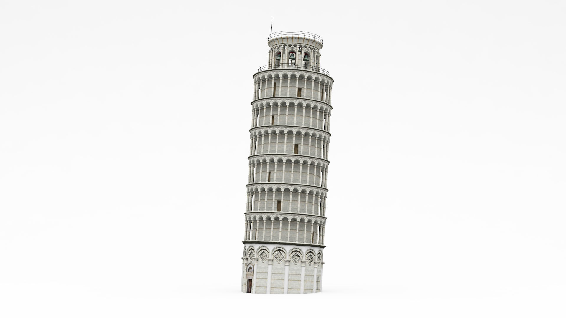 Leaning Tower Of Pisa - HIGH POLY 3D model_2