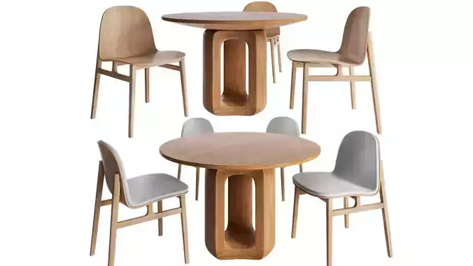 Deepah Circular Table and Terra wood chair
