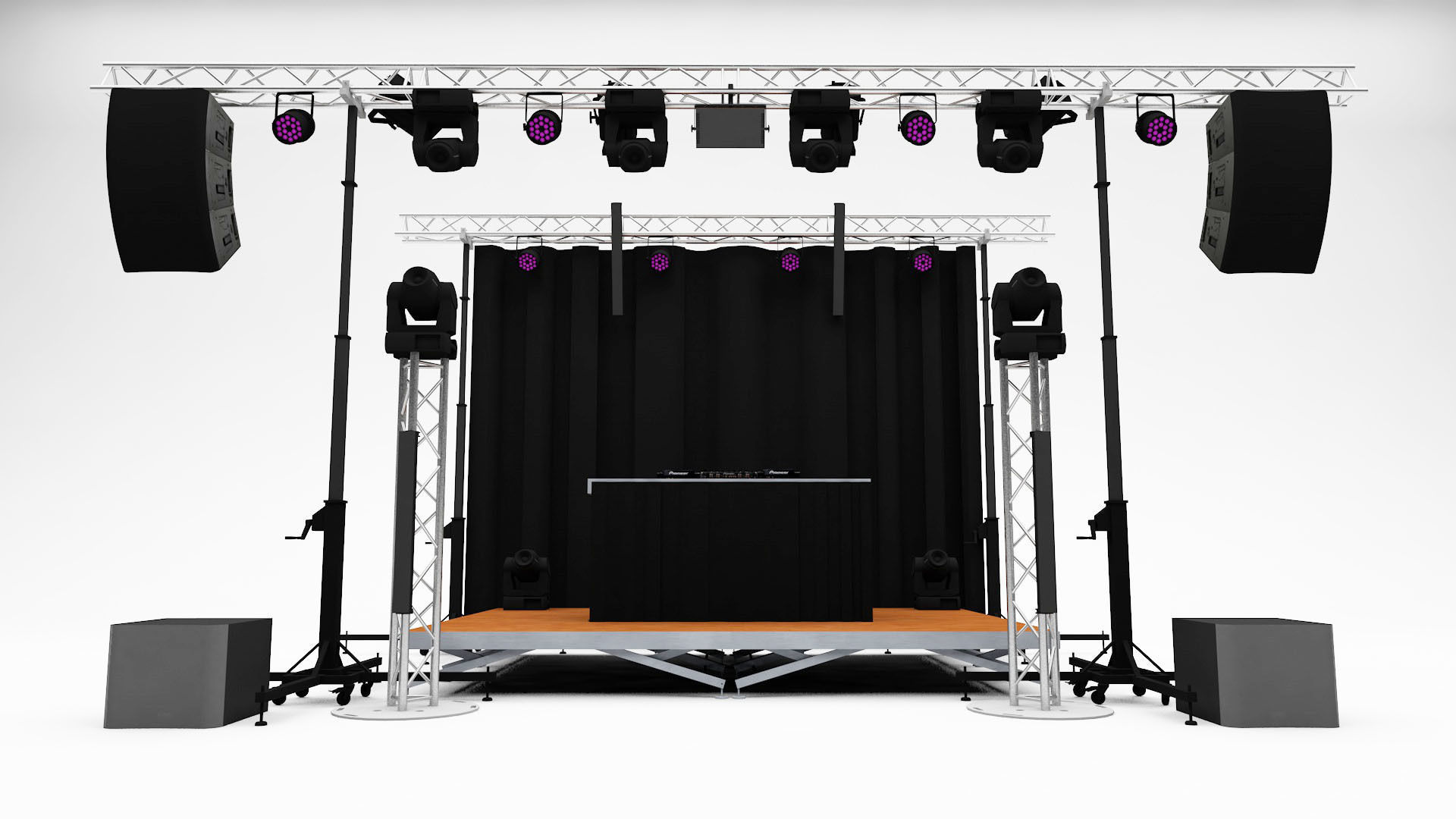 Professional DJ Stage 3D model_3