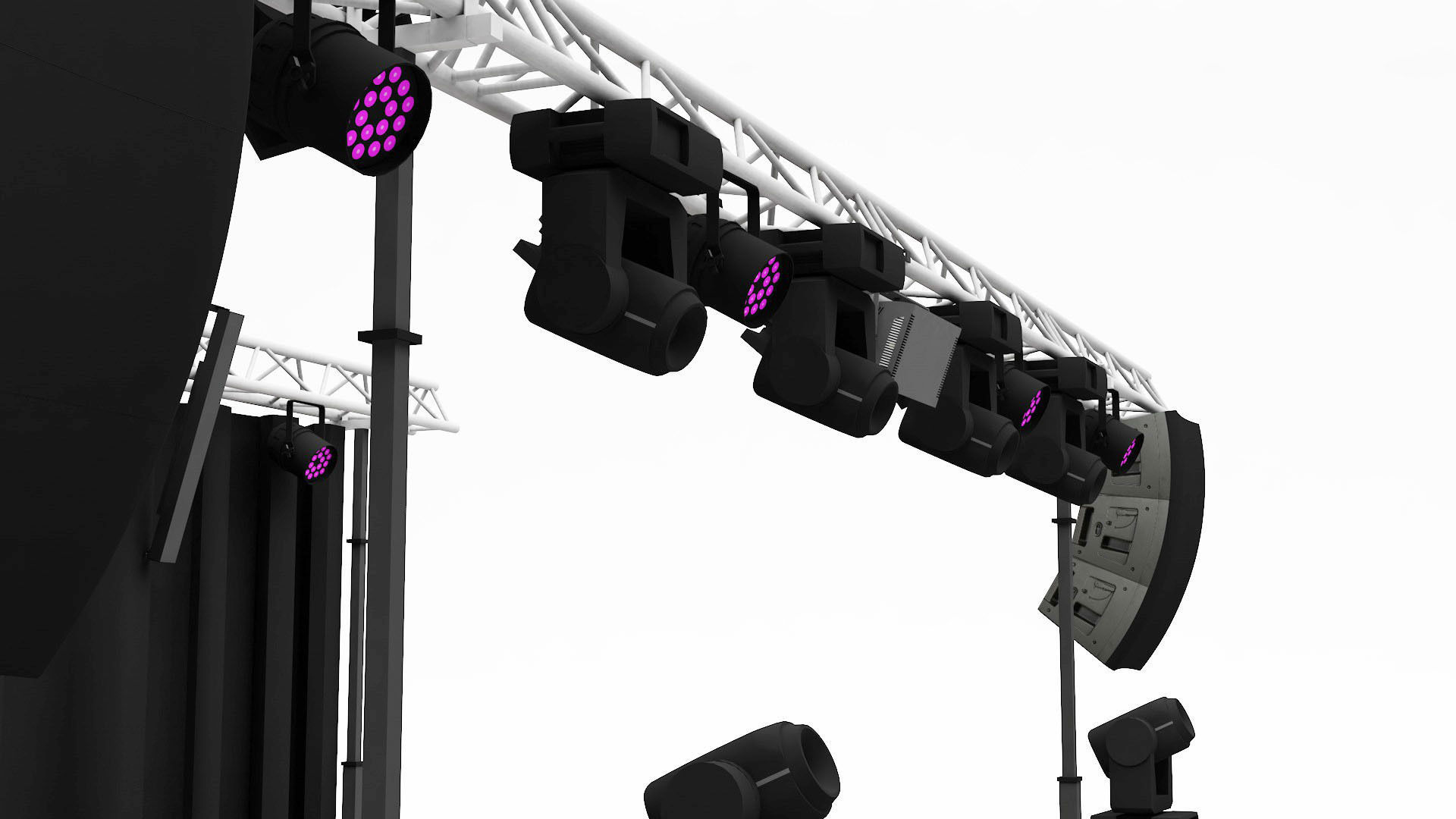 Professional DJ Stage 3D model_4