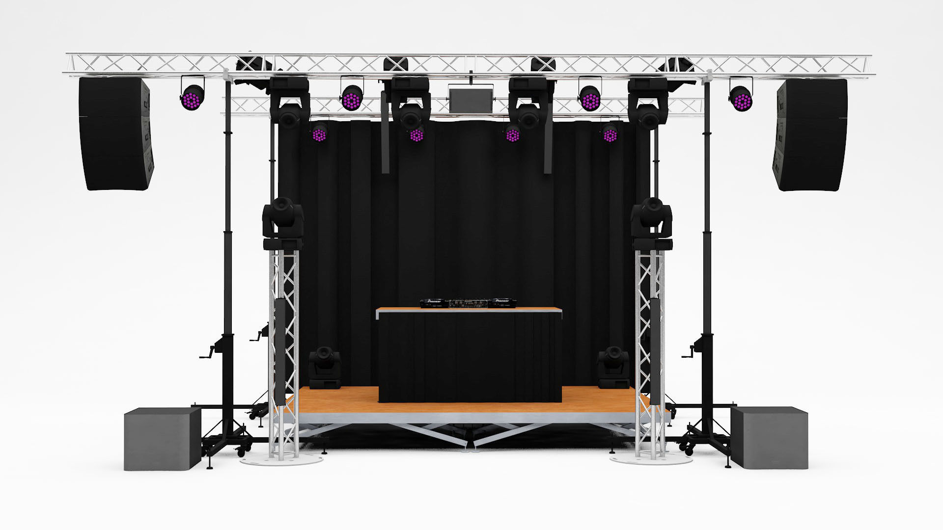 Professional DJ Stage 3D model_2